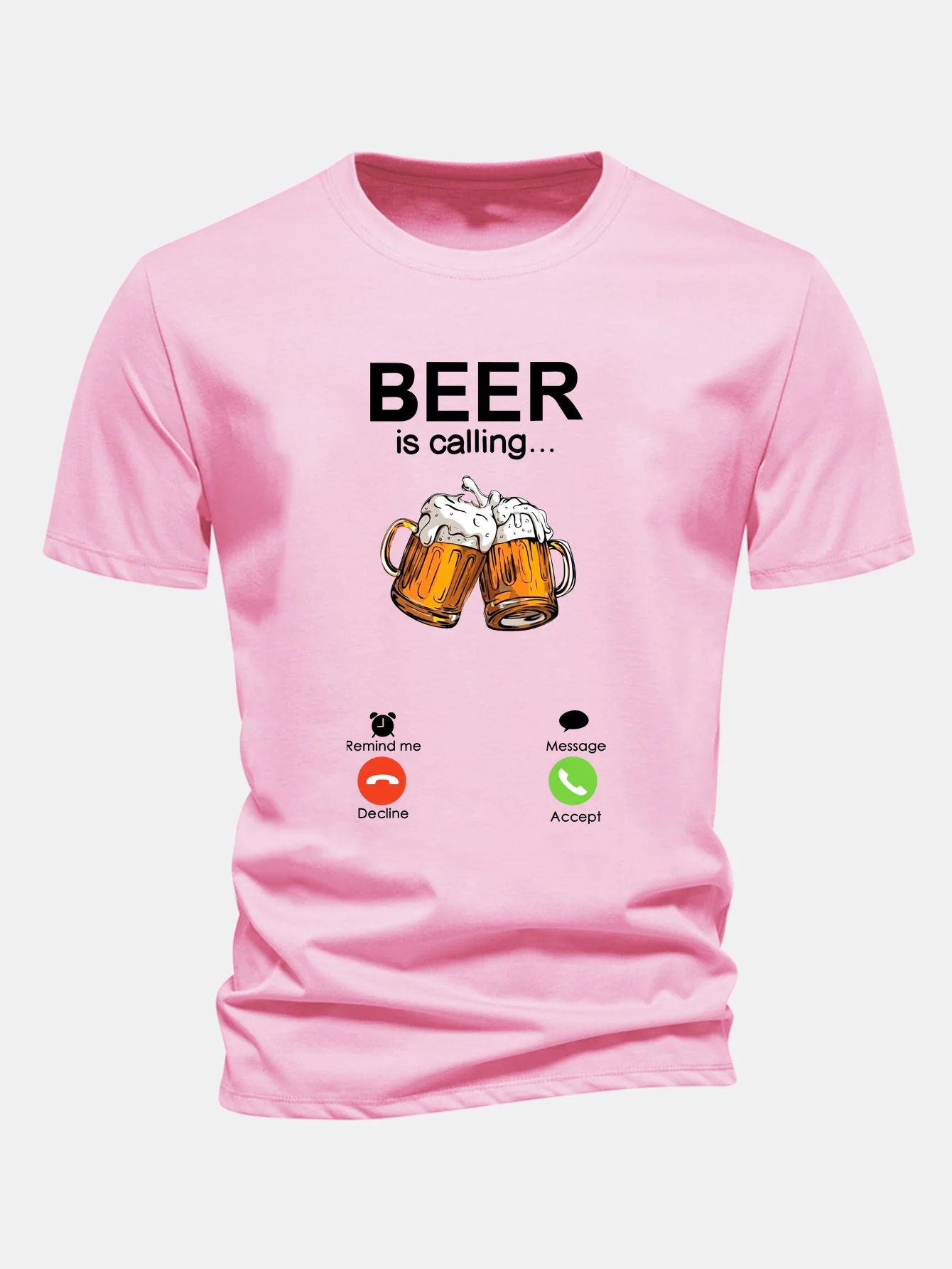 Regular Fit T-Shirt aus Baumwolle mit Aufdruck "Beer Is Calling" - Image 8