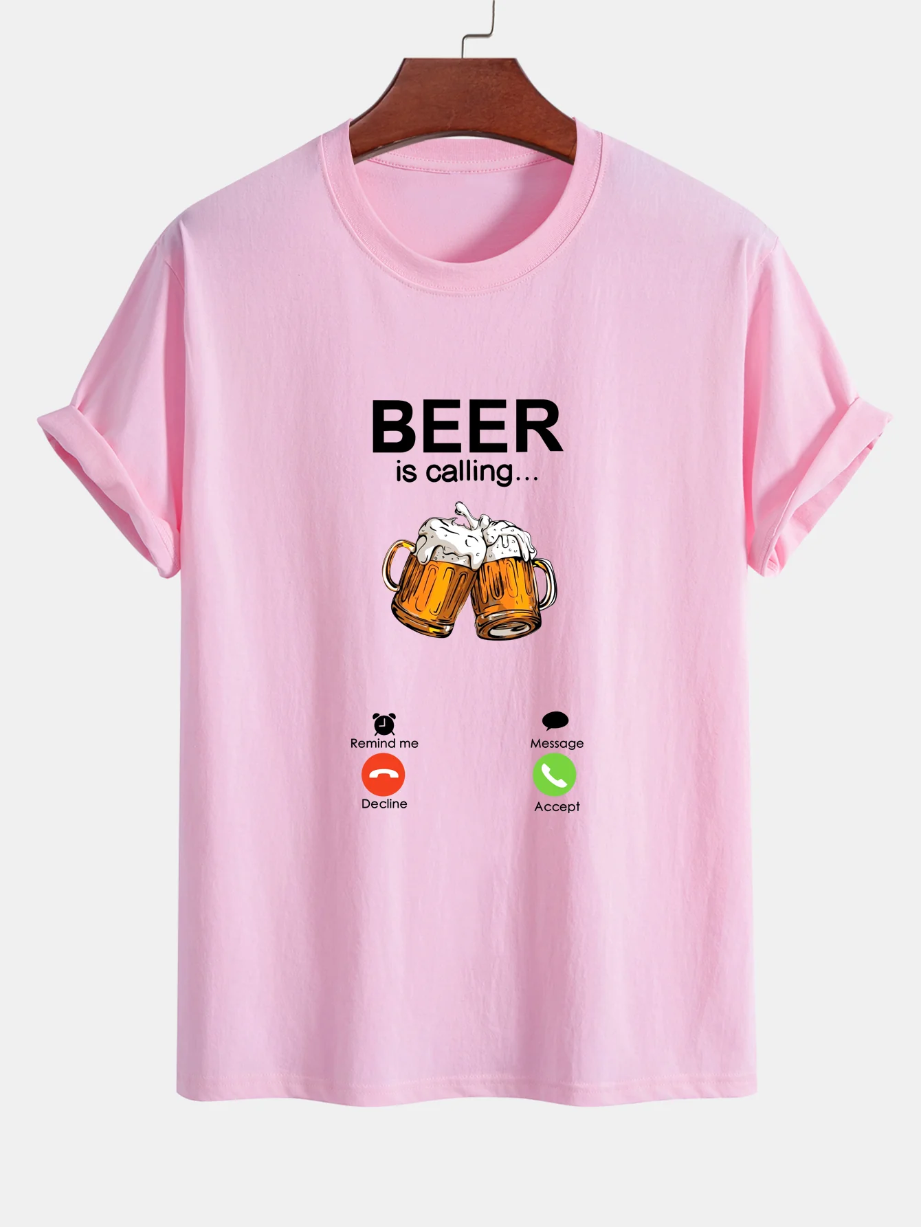 Regular Fit T-Shirt aus Baumwolle mit Aufdruck "Beer Is Calling" - Image 10