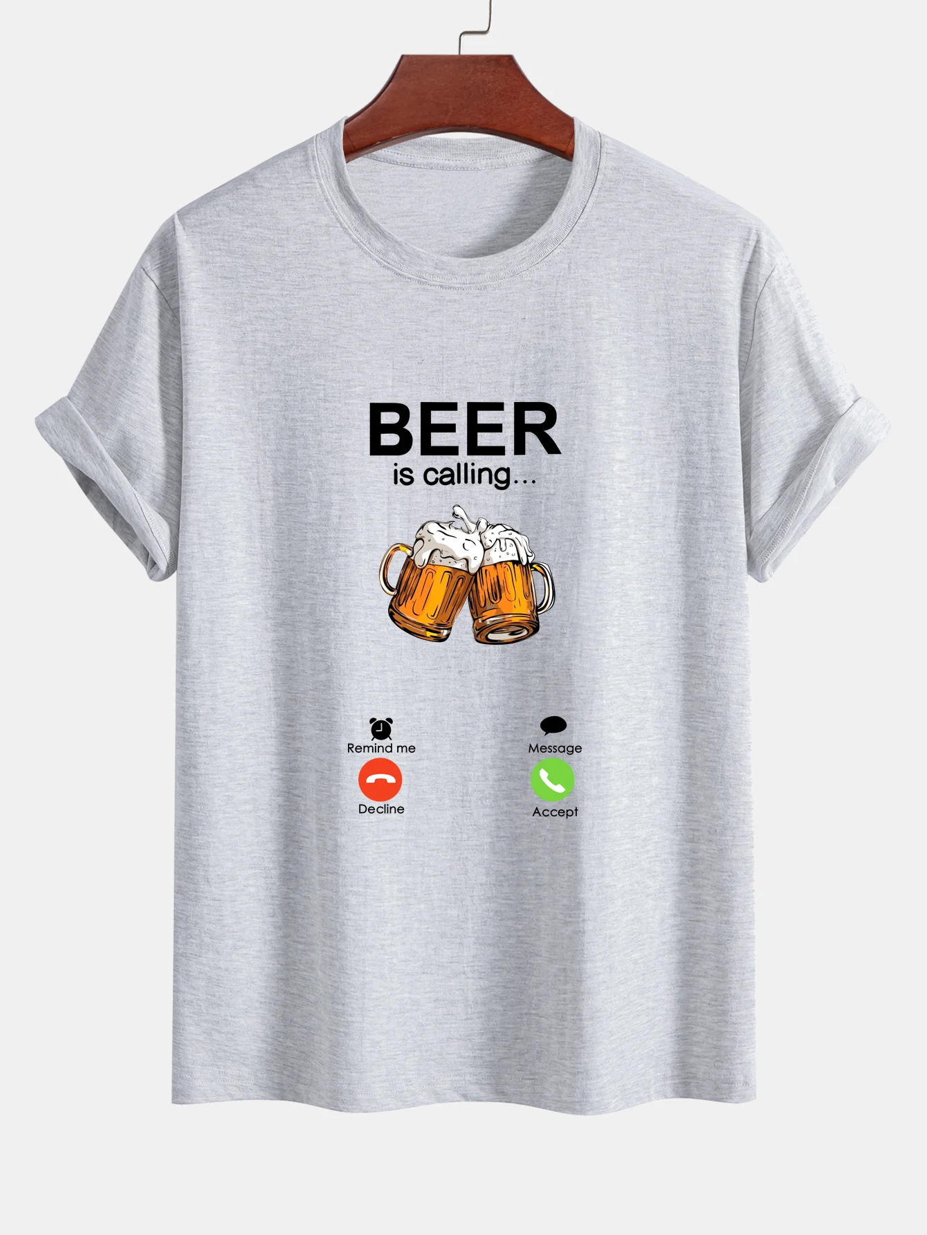 Regular Fit T-Shirt aus Baumwolle mit Aufdruck "Beer Is Calling" - Image 11