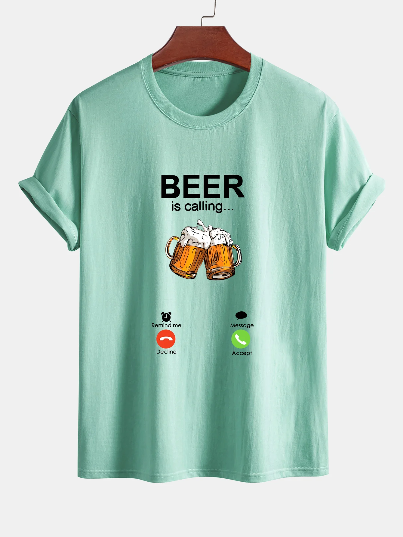 Regular Fit T-Shirt aus Baumwolle mit Aufdruck "Beer Is Calling" - Image 12