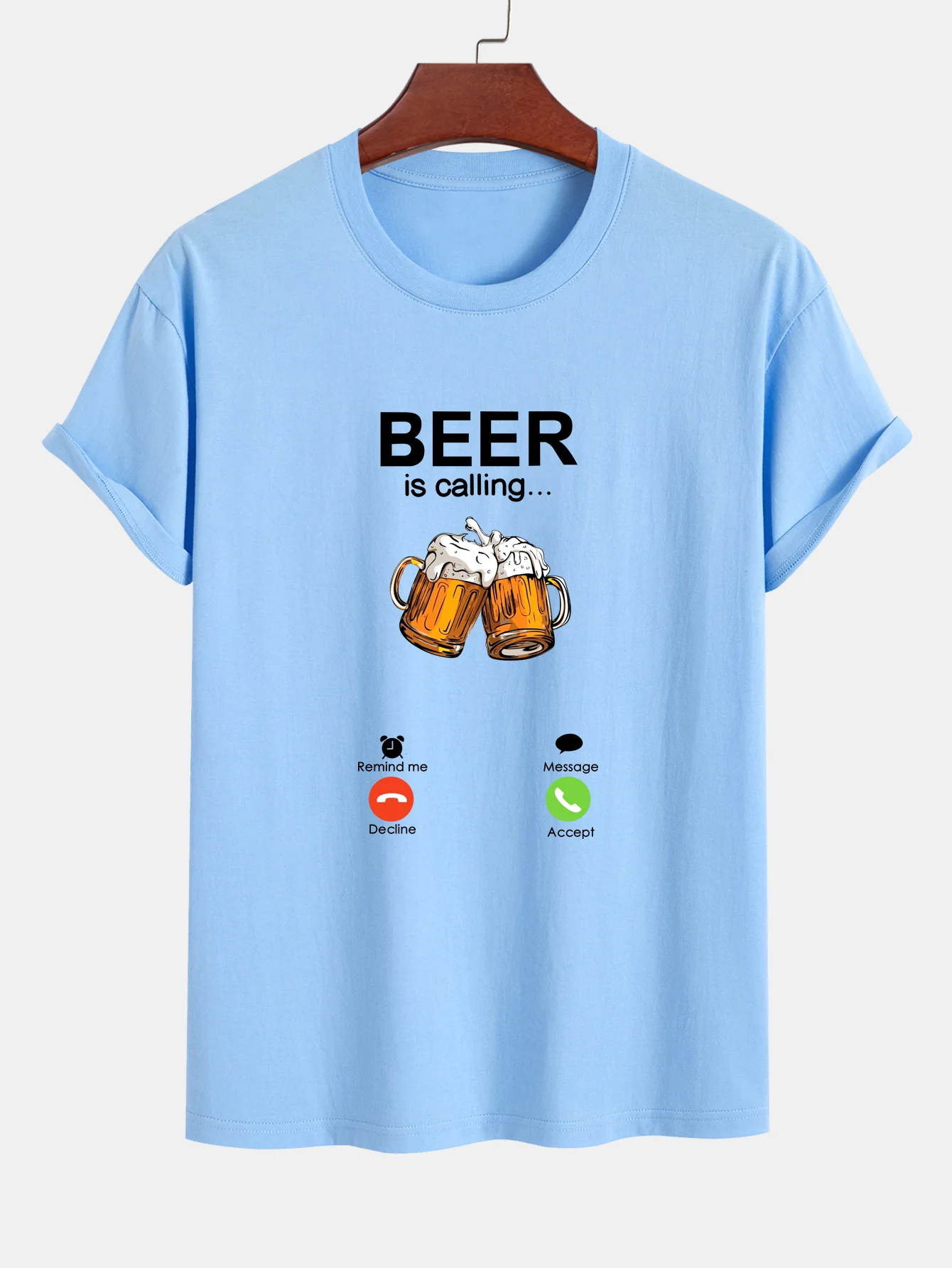 Regular Fit T-Shirt aus Baumwolle mit Aufdruck "Beer Is Calling" - Image 13
