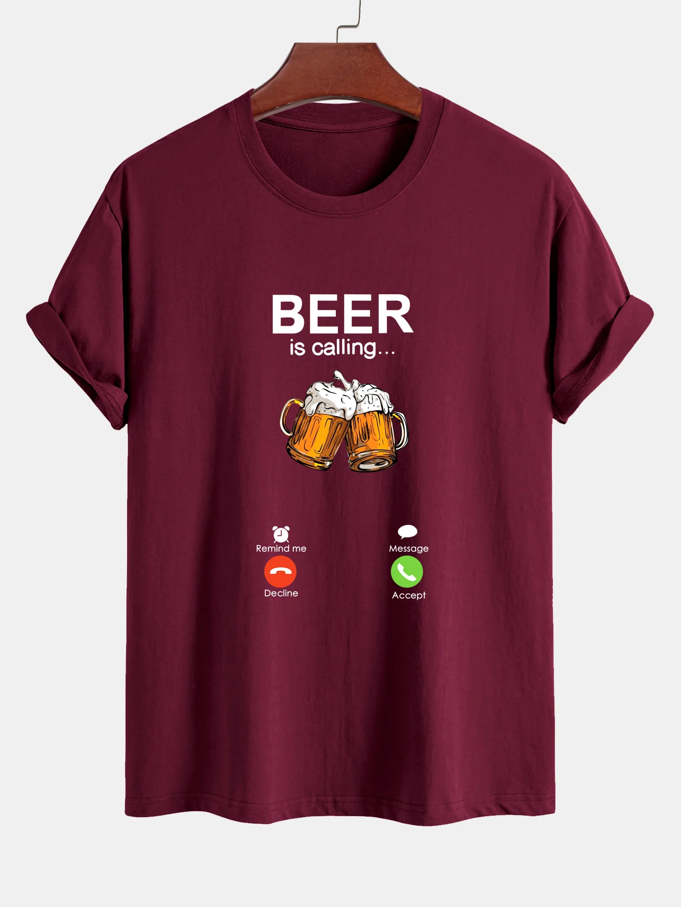 Regular Fit T-Shirt aus Baumwolle mit Aufdruck "Beer Is Calling" - Image 9