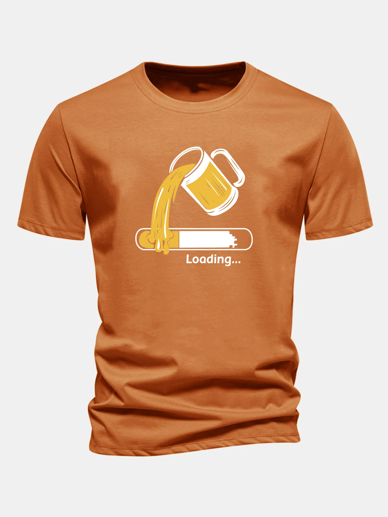 Regular Fit Bier Lade Druck Baumwoll T-Shirt - Image 2