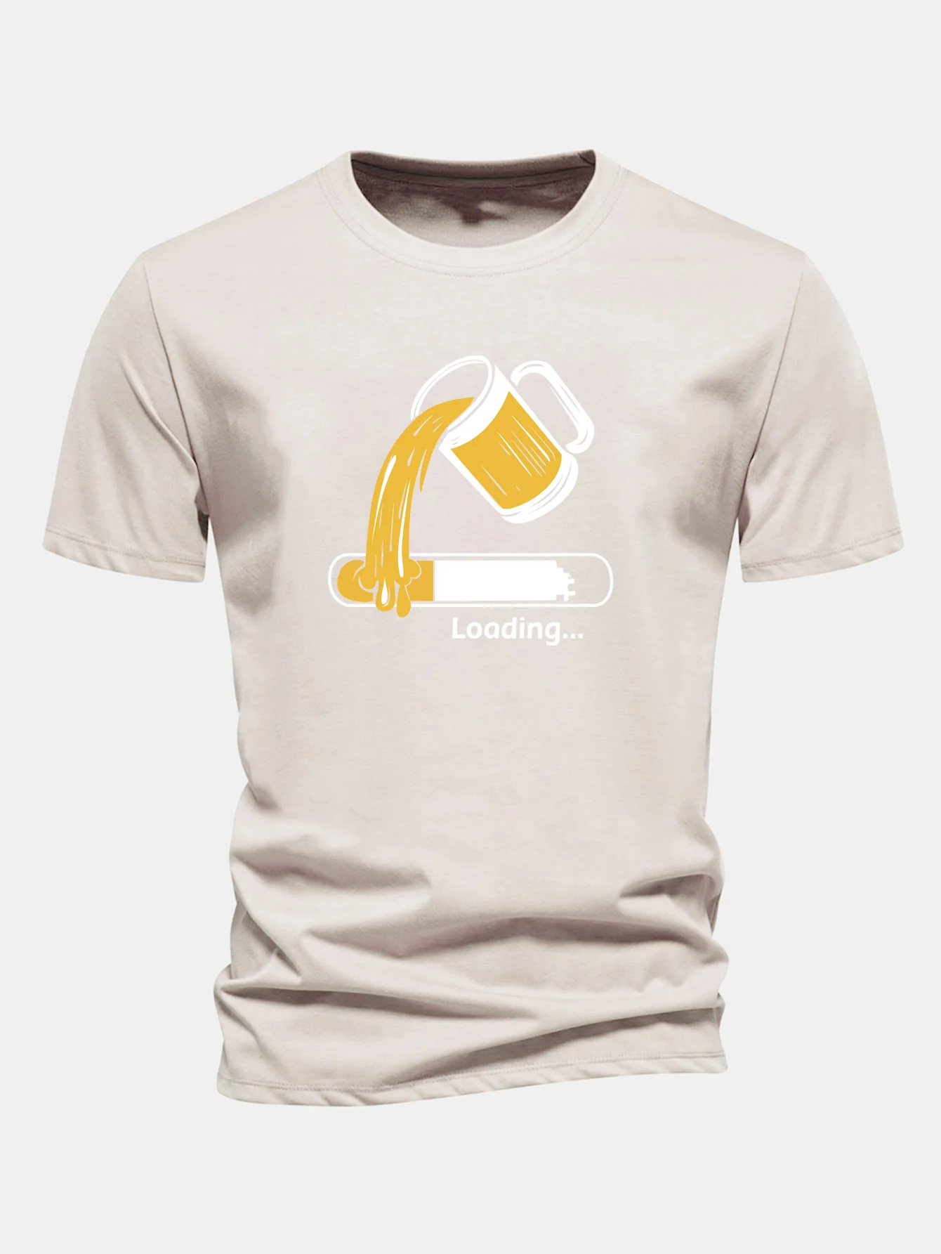 Regular Fit Bier Lade Druck Baumwoll T-Shirt - Image 3