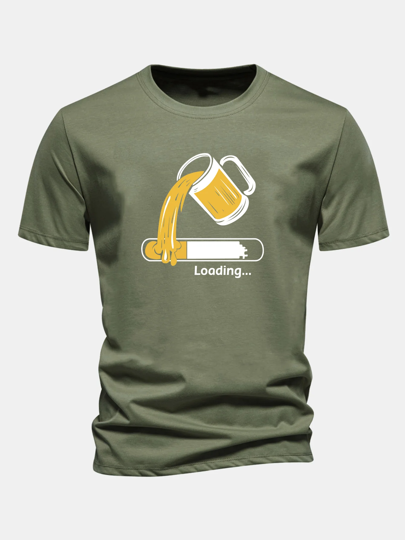 Regular Fit Bier Lade Druck Baumwoll T-Shirt - Image 5