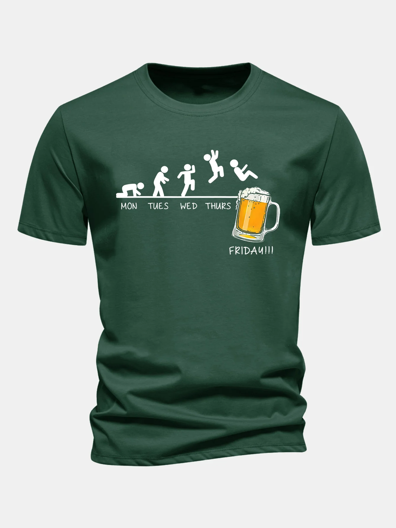 Regular Fit Bier Wöchentliche Evolution Druck Baumwoll-T-Shirt - Image 10