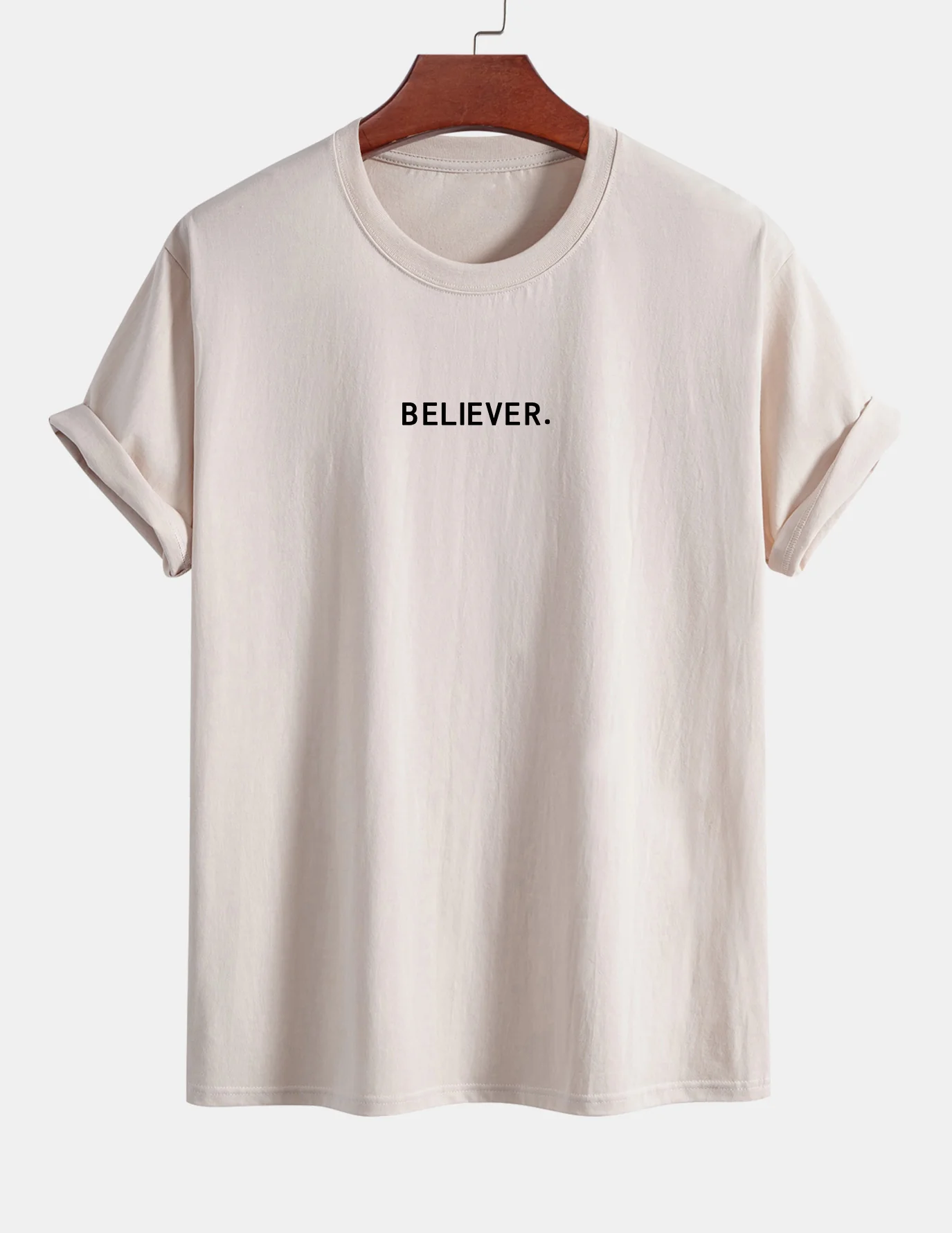 Regular Fit Believer Print Baumwoll-T-Shirt - Image 3