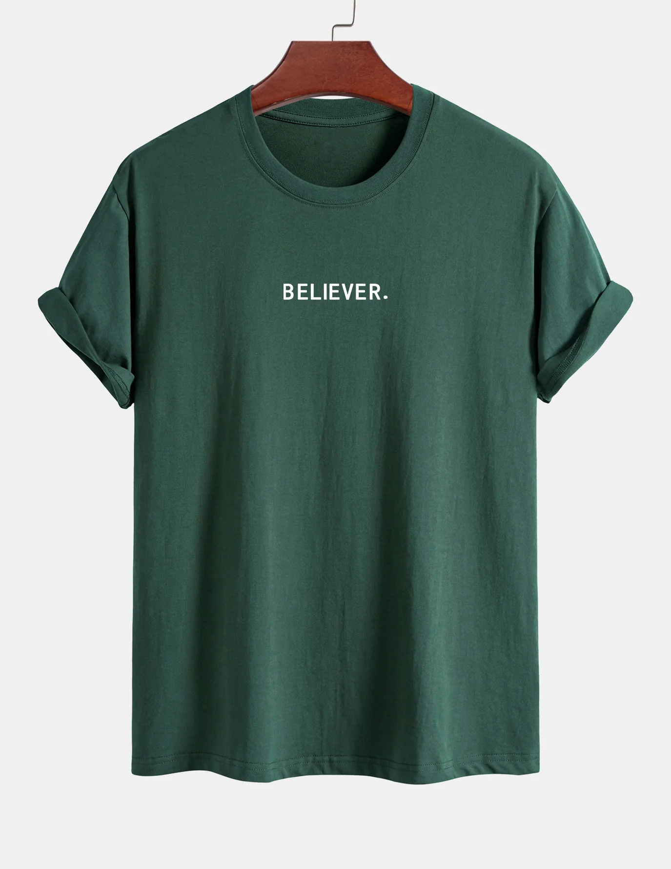 Regular Fit Believer Print Baumwoll-T-Shirt - Image 9