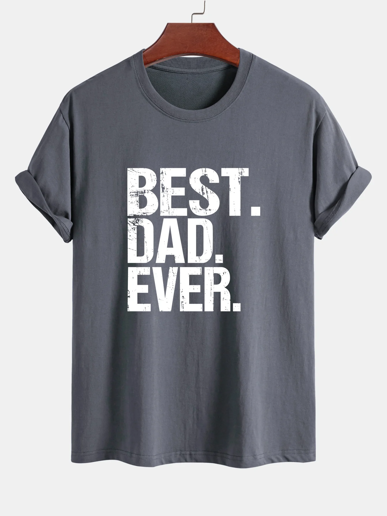 Regular Fit Best Dad Ever Print Baumwoll-T-Shirt - Image 3