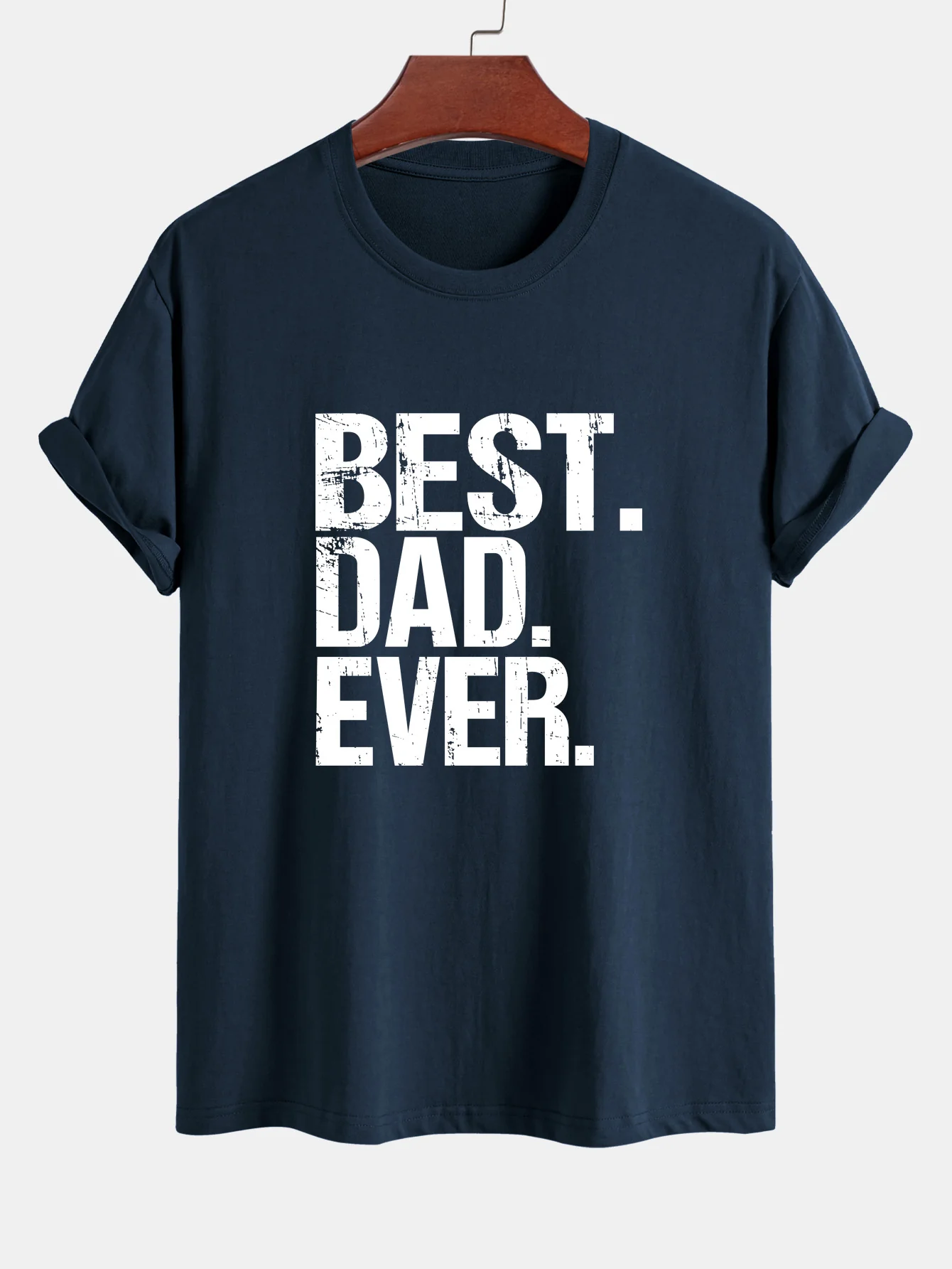 Regular Fit Best Dad Ever Print Baumwoll-T-Shirt - Image 4