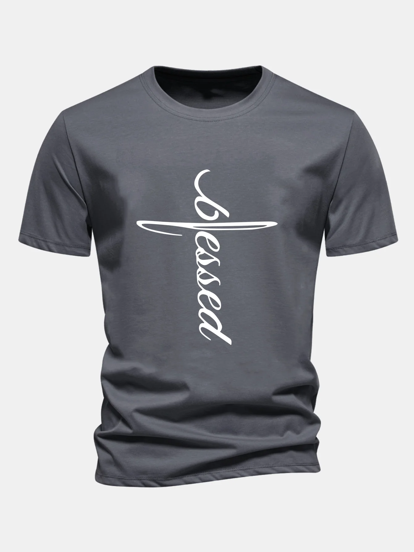 Regular Fit Gesegnet Druck Baumwoll T-Shirt - Image 11
