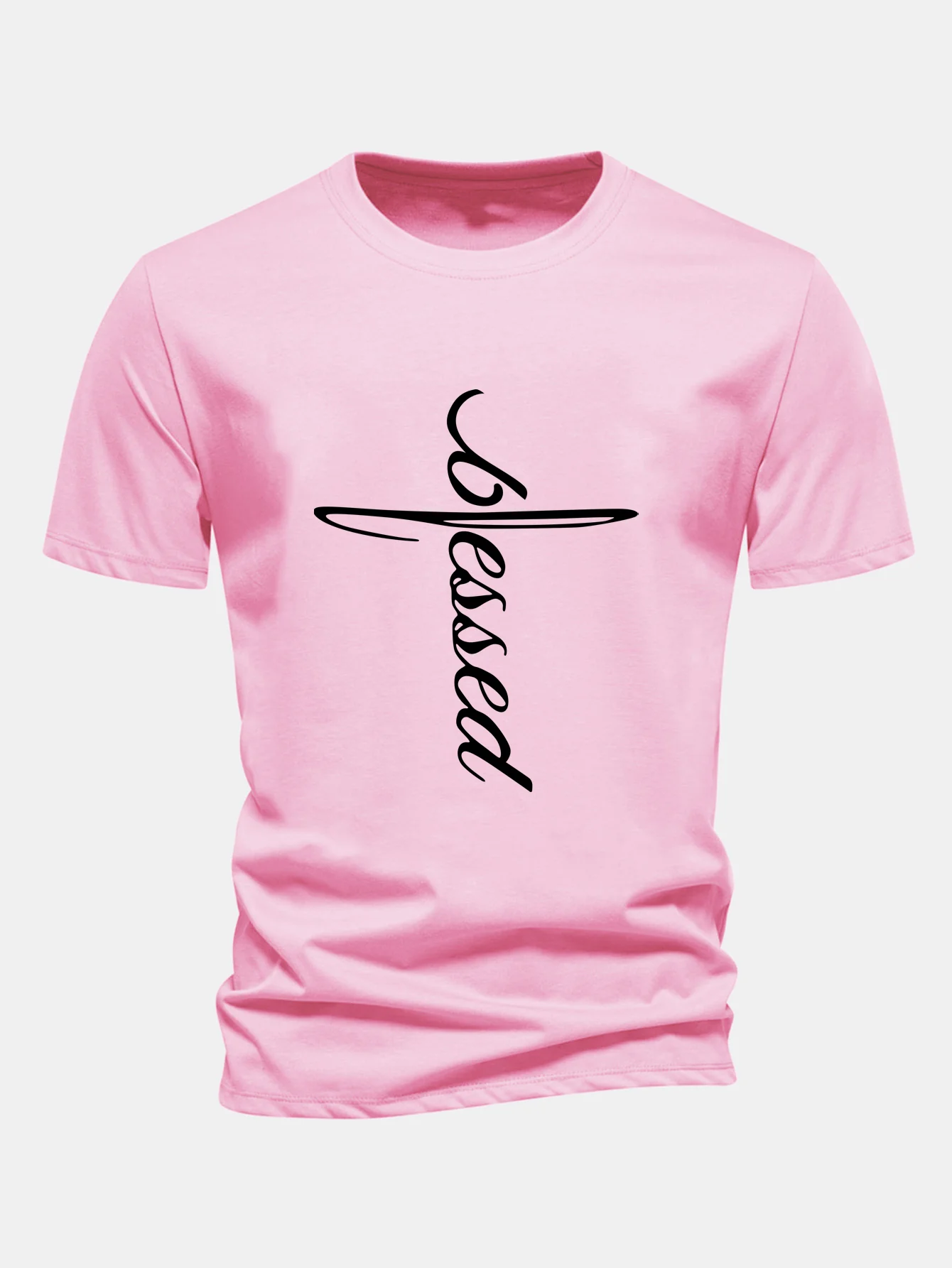 Regular Fit Gesegnet Druck Baumwoll T-Shirt - Image 4