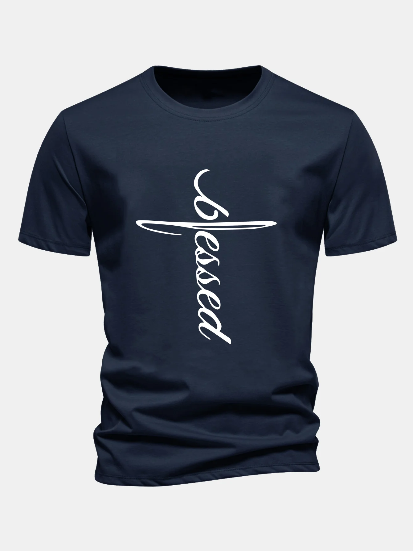 Regular Fit Gesegnet Druck Baumwoll T-Shirt - Image 6