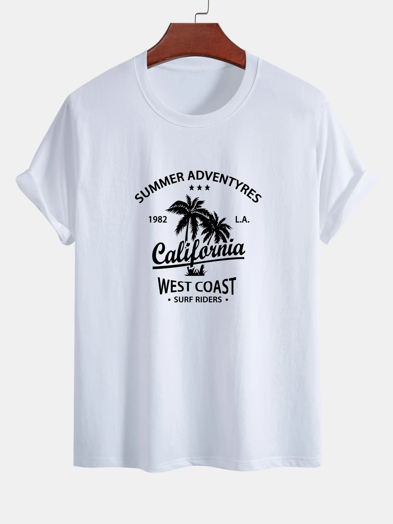 Regular Fit T-Shirt aus Baumwolle mit Kalifornien-Palmen-Print - Image 3