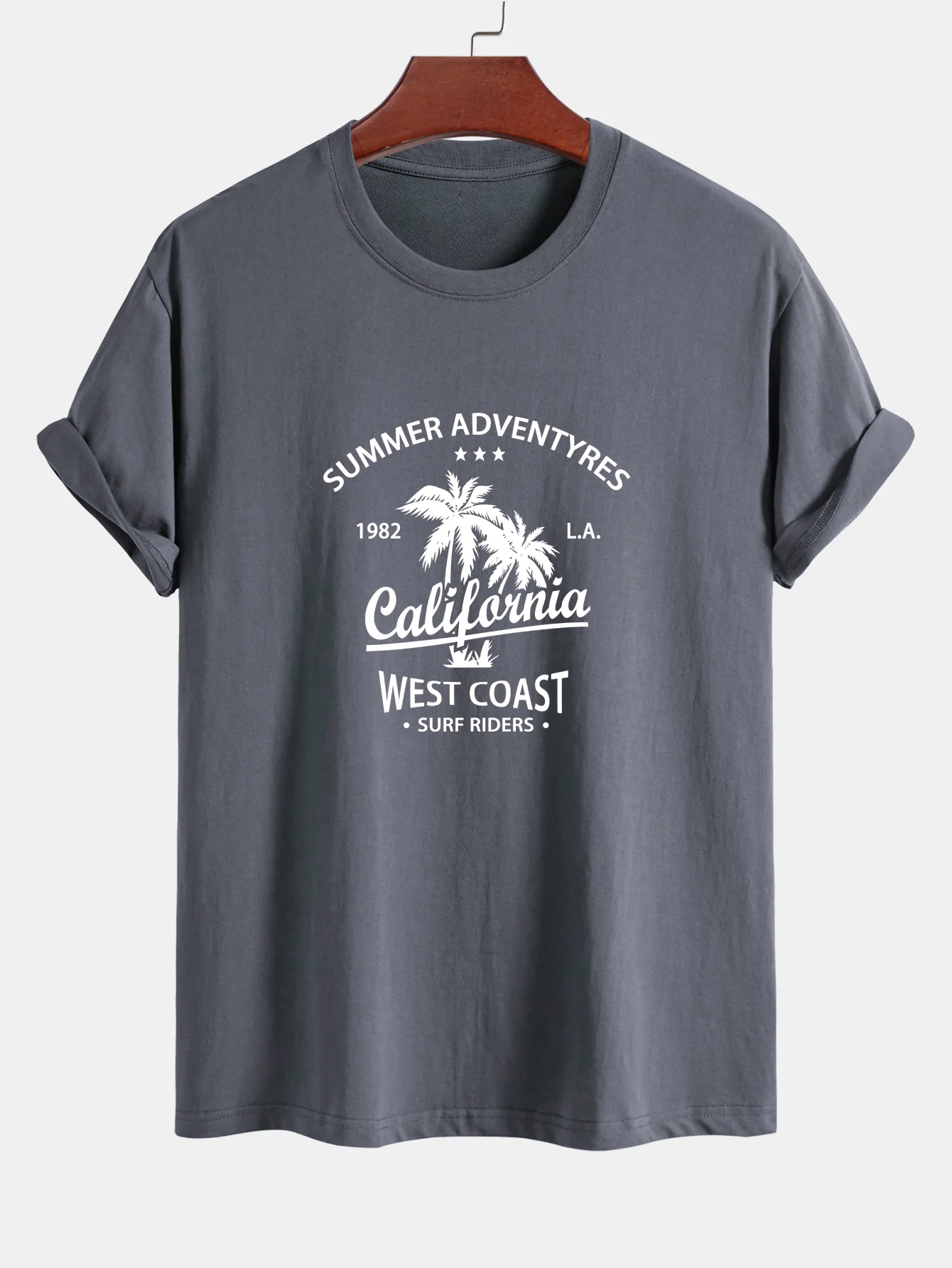Regular Fit T-Shirt aus Baumwolle mit Kalifornien-Palmen-Print - Image 6