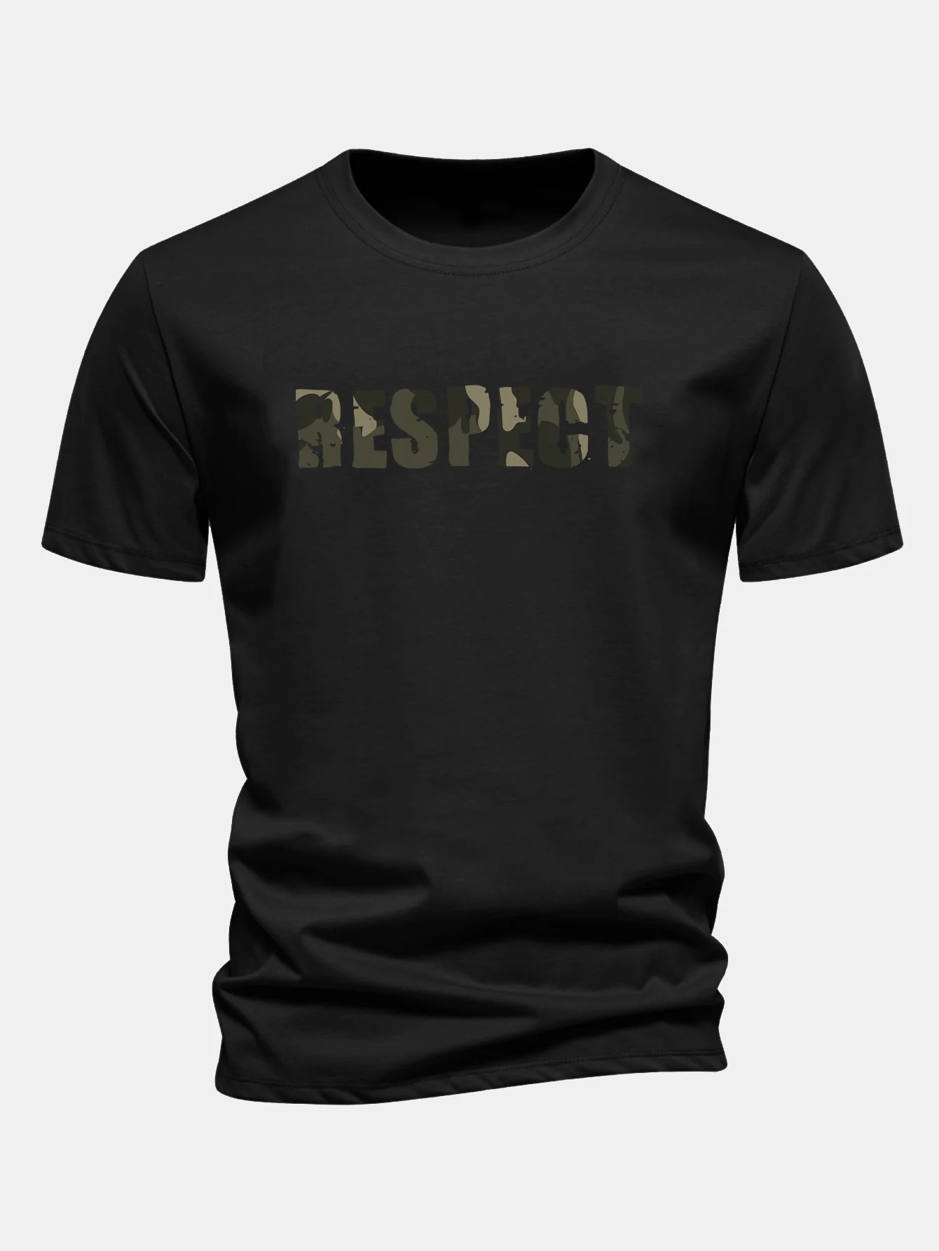 Regular Fit Camouflage Respekt Druck Baumwoll-T-Shirt - Image 11