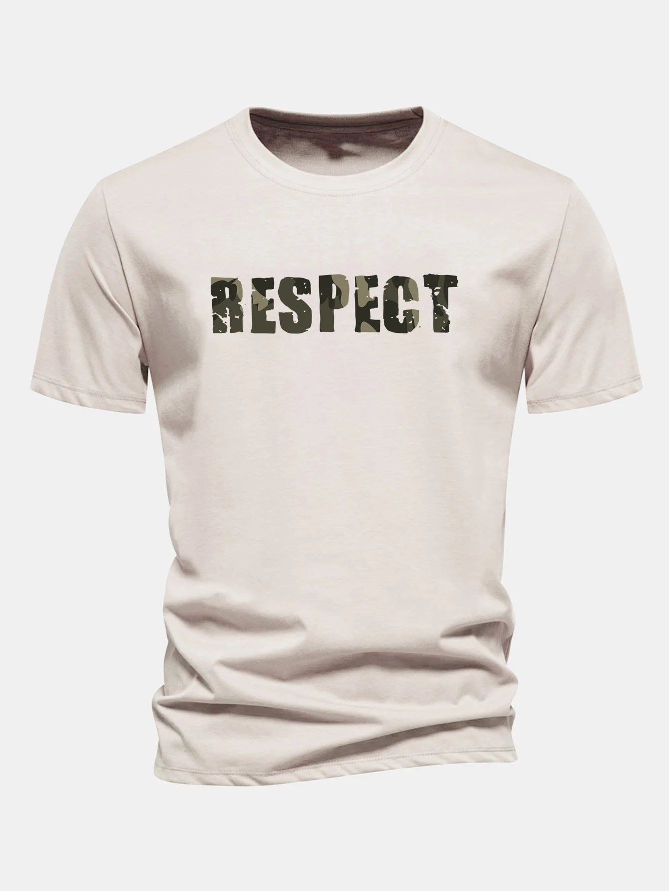 Regular Fit Camouflage Respekt Druck Baumwoll-T-Shirt - Image 2