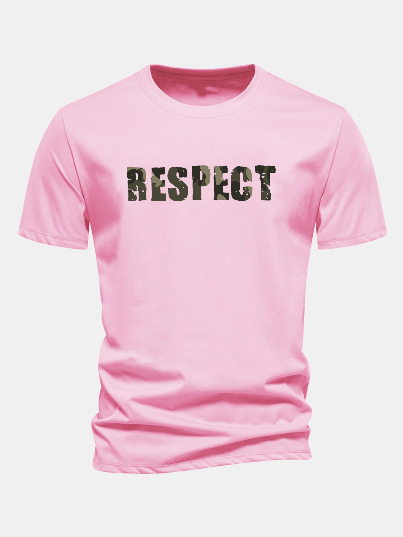 Regular Fit Camouflage Respekt Druck Baumwoll-T-Shirt - Image 3