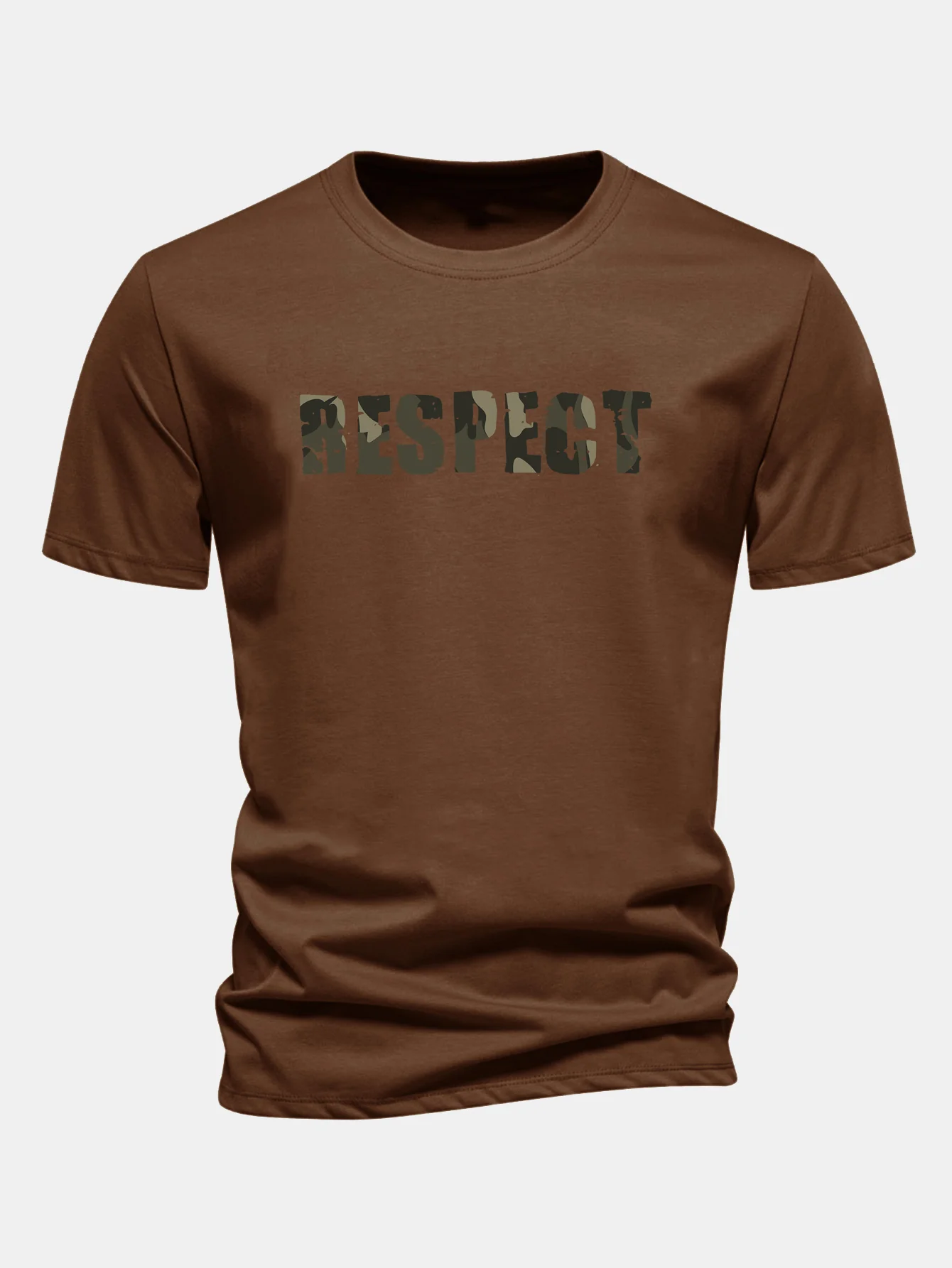 Regular Fit Camouflage Respekt Druck Baumwoll-T-Shirt - Image 7