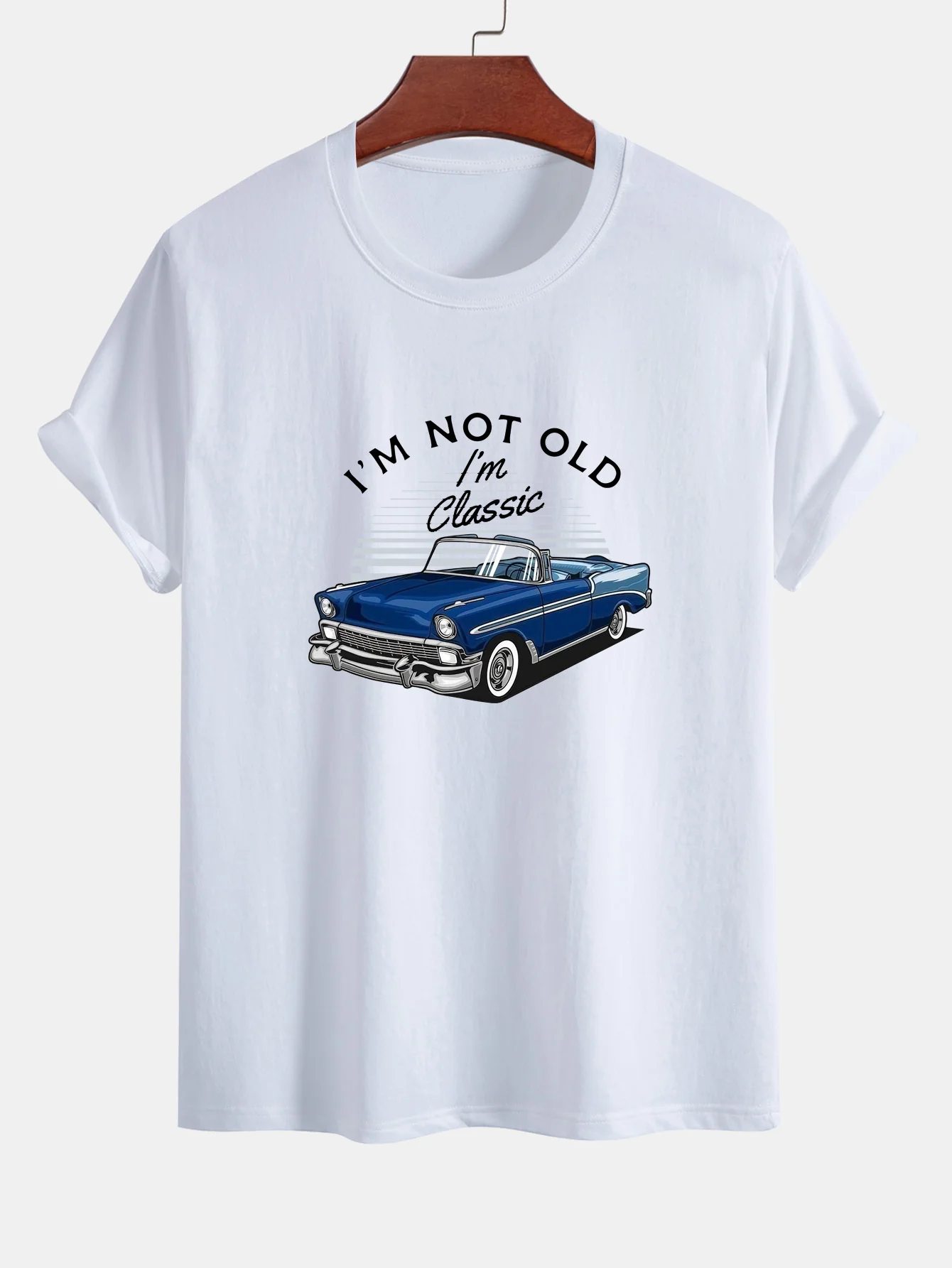 Regulär geschnittenes Auto-Slogan-Print Baumwoll-T-Shirt - Image 10