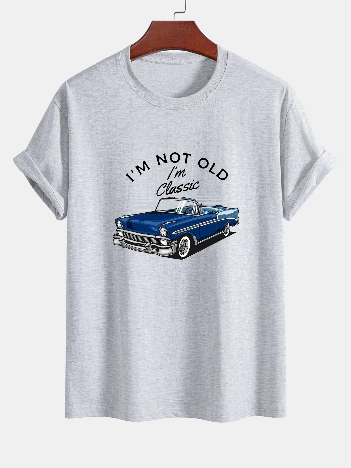 Regulär geschnittenes Auto-Slogan-Print Baumwoll-T-Shirt - Image 12