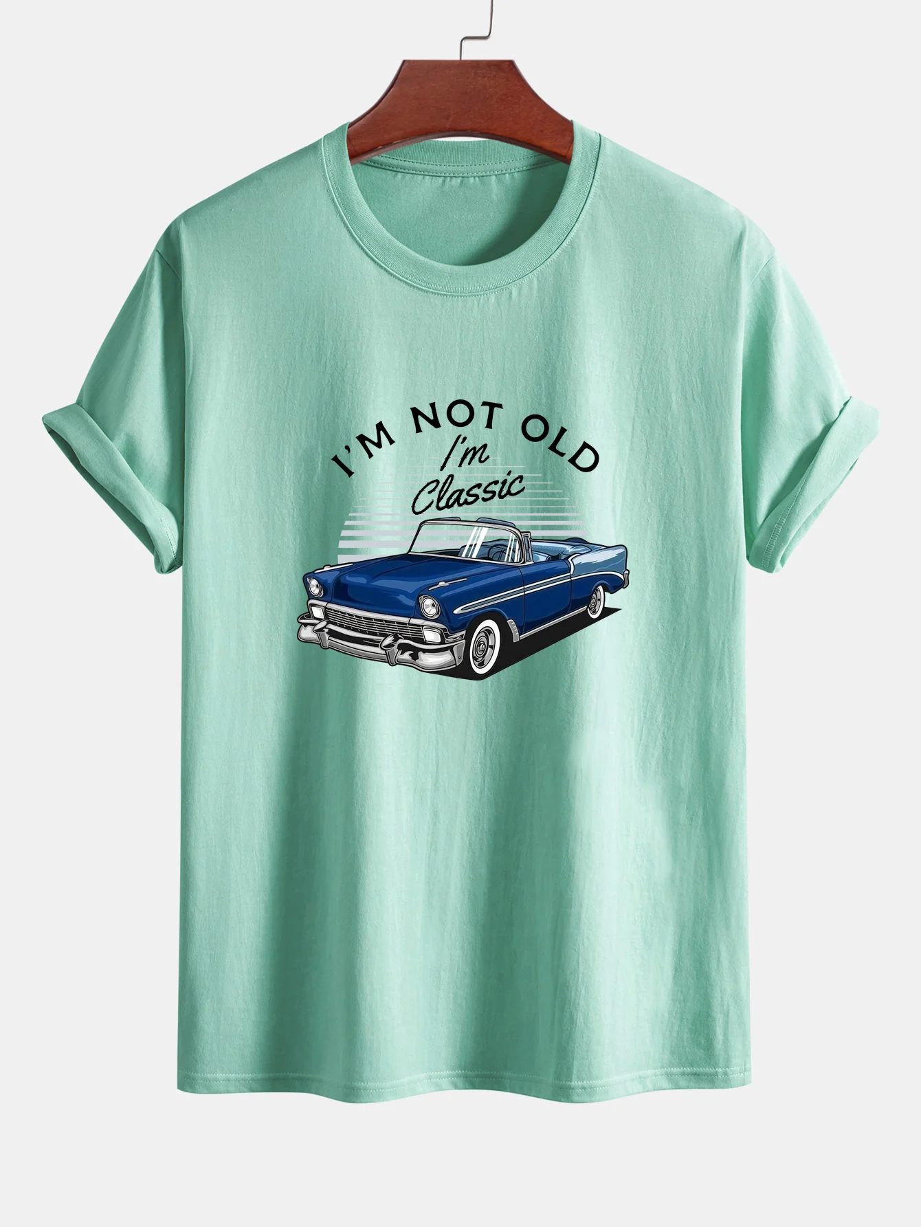 Regulär geschnittenes Auto-Slogan-Print Baumwoll-T-Shirt - Image 13