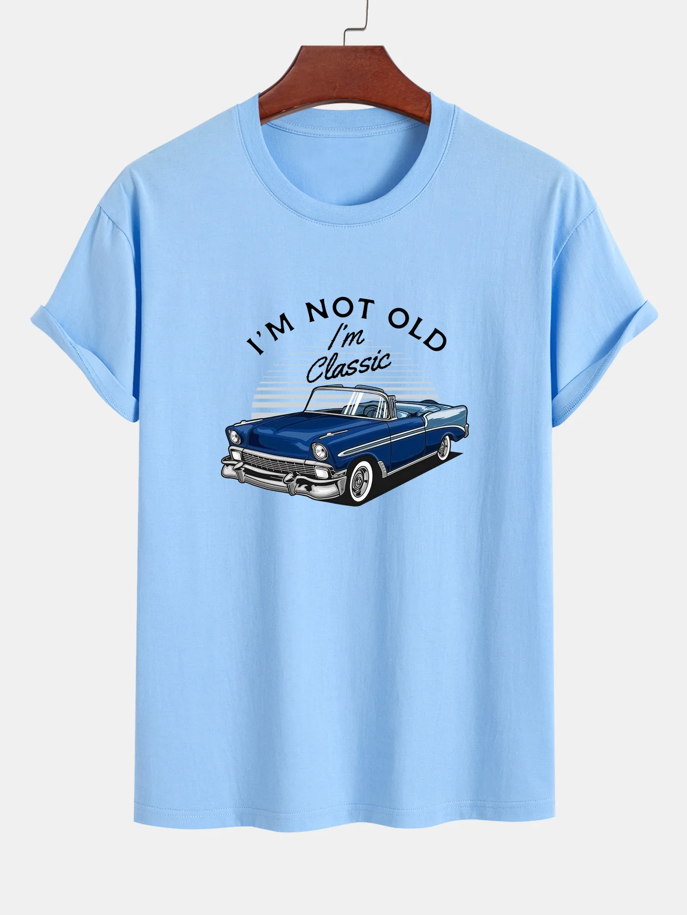 Regulär geschnittenes Auto-Slogan-Print Baumwoll-T-Shirt - Image 14