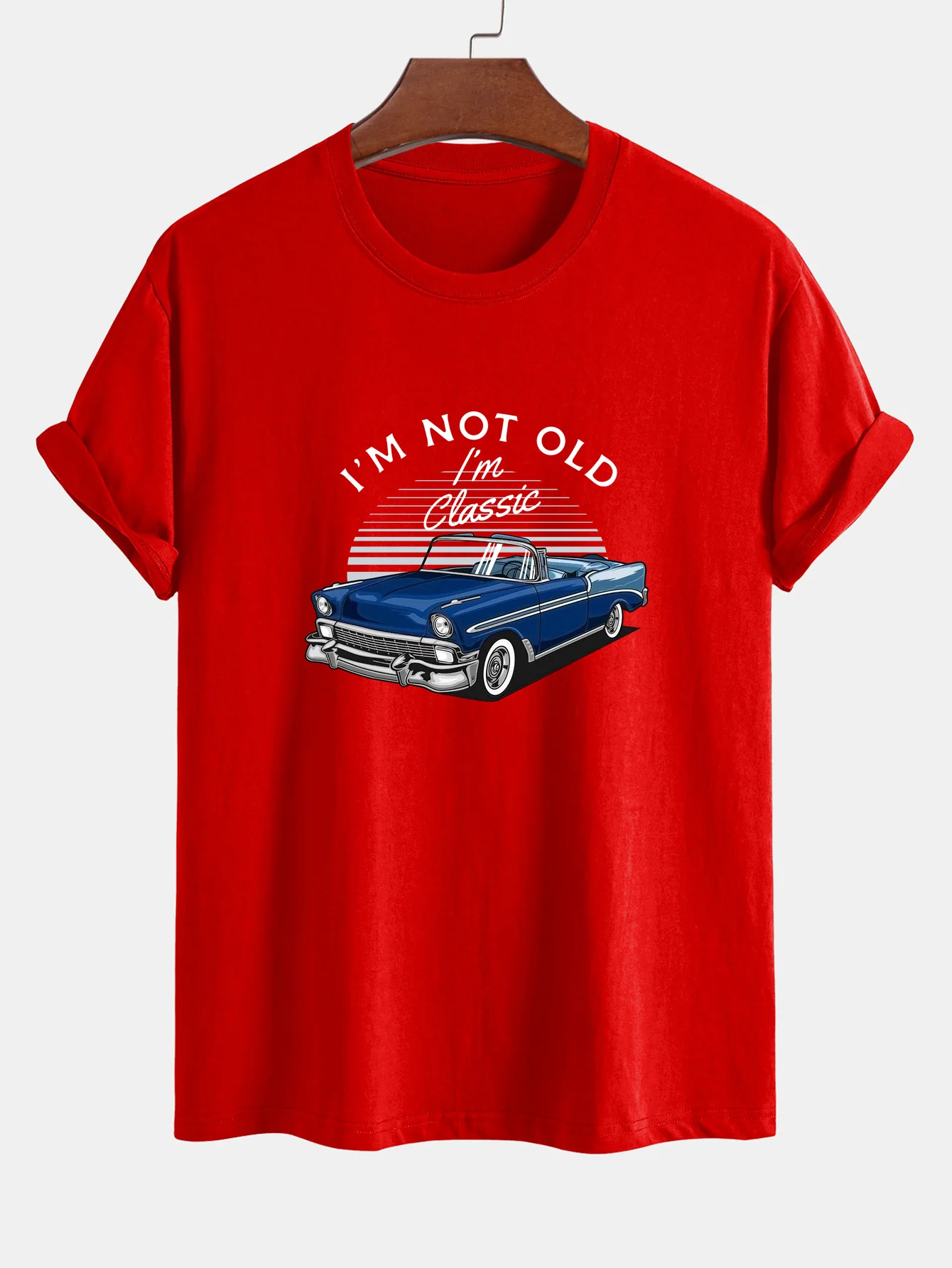 Regulär geschnittenes Auto-Slogan-Print Baumwoll-T-Shirt - Image 16
