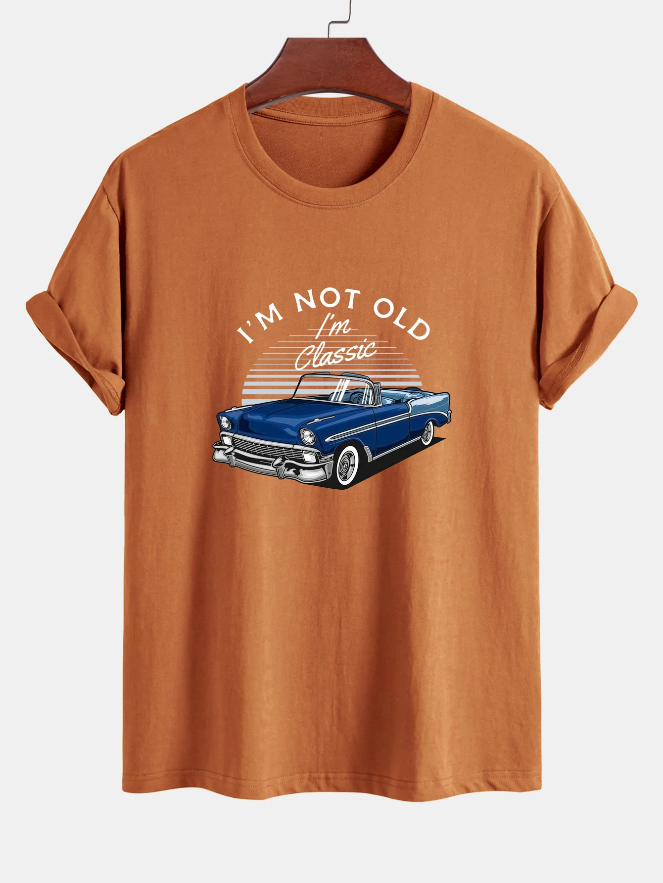 Regulär geschnittenes Auto-Slogan-Print Baumwoll-T-Shirt - Image 4