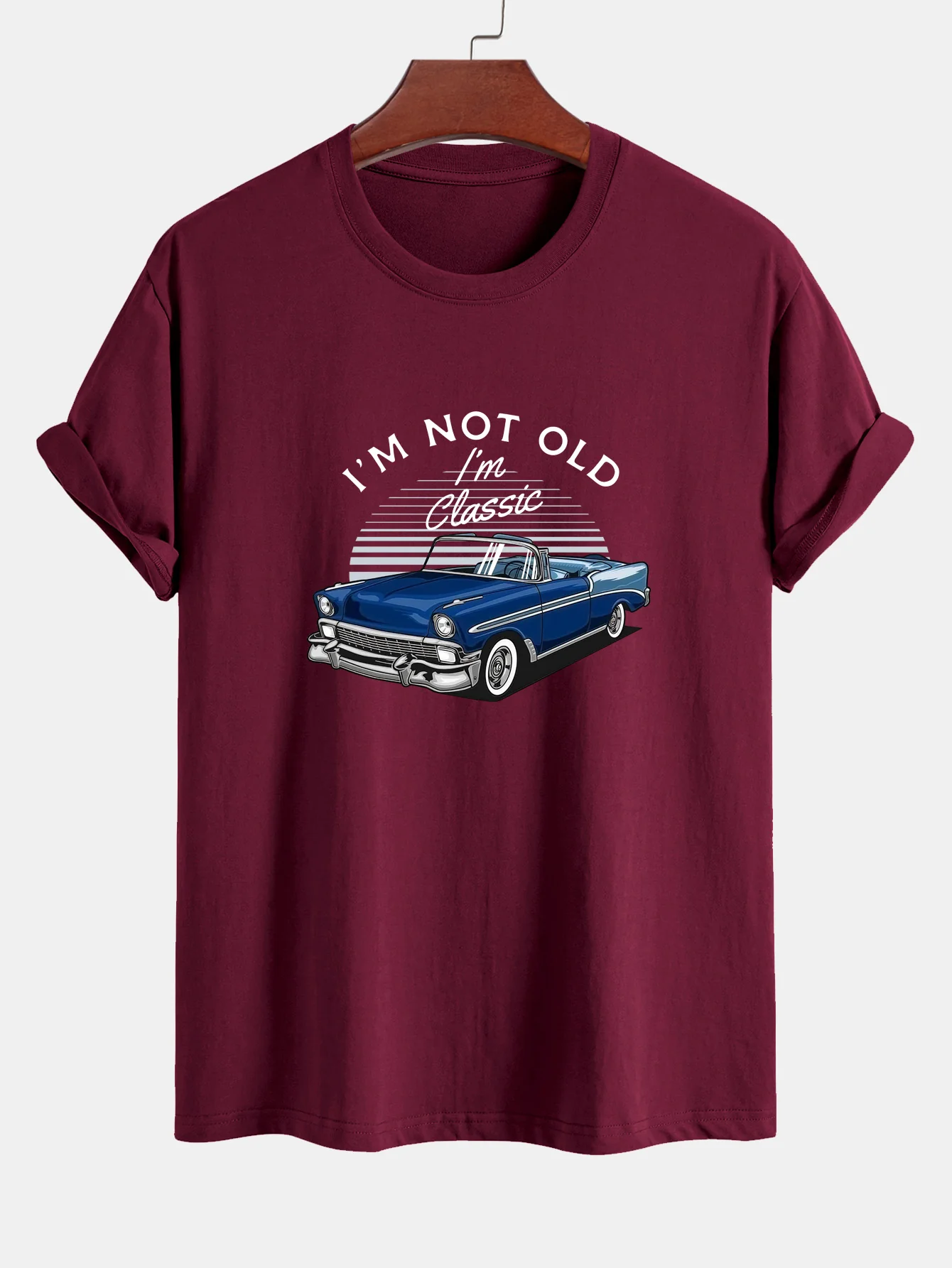 Regulär geschnittenes Auto-Slogan-Print Baumwoll-T-Shirt - Image 7