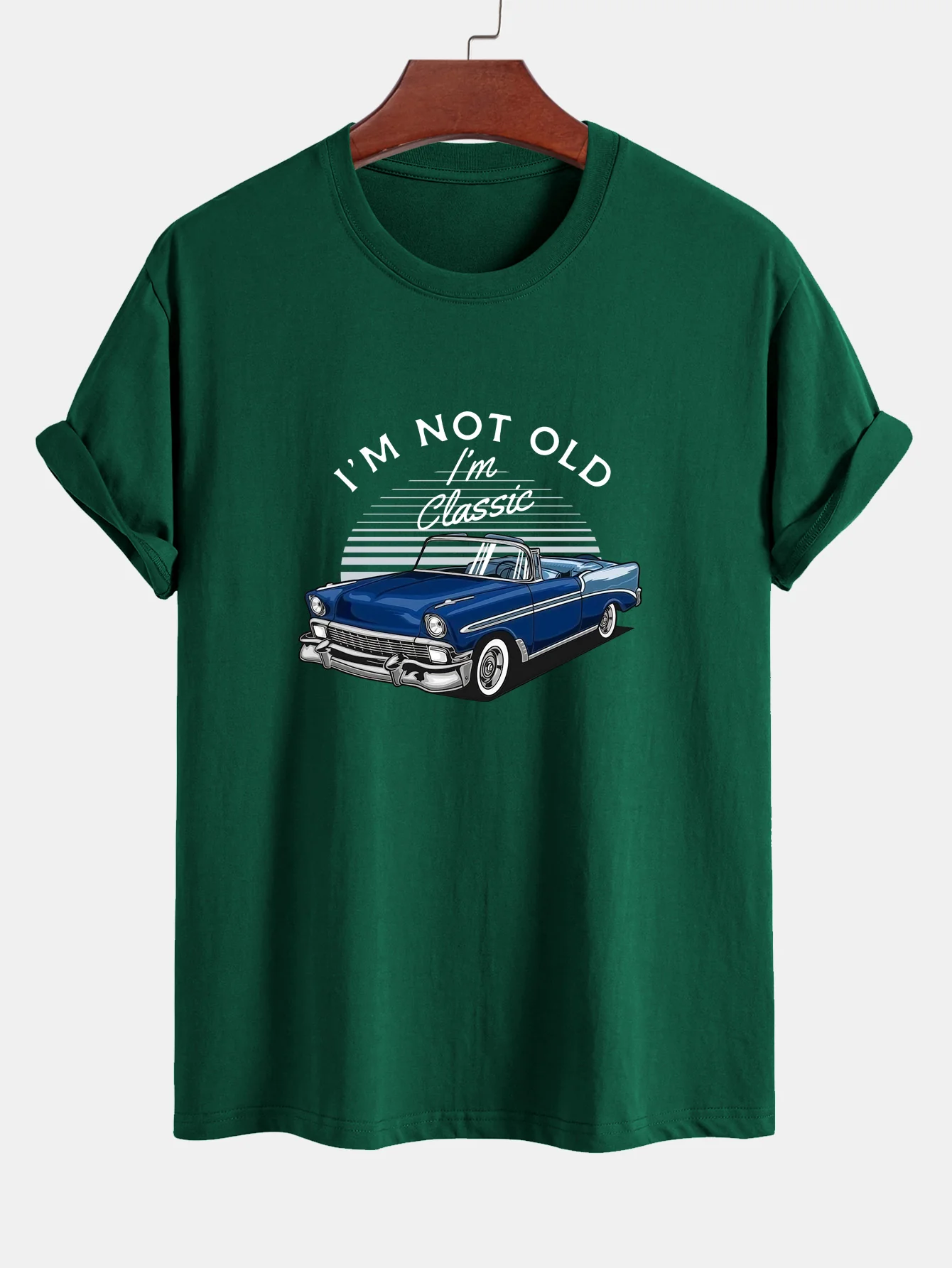 Regulär geschnittenes Auto-Slogan-Print Baumwoll-T-Shirt - Image 8