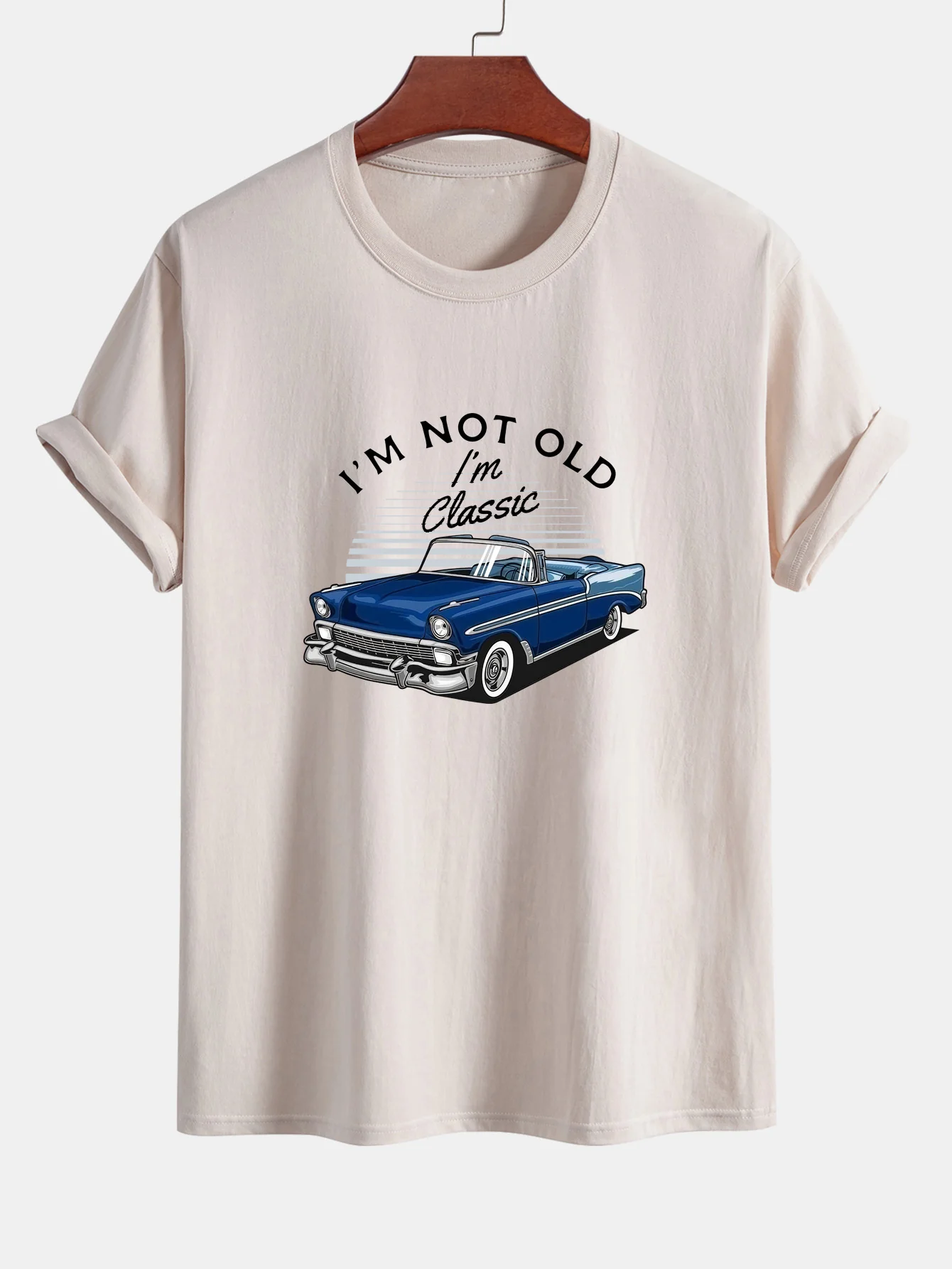 Regulär geschnittenes Auto-Slogan-Print Baumwoll-T-Shirt - Image 9