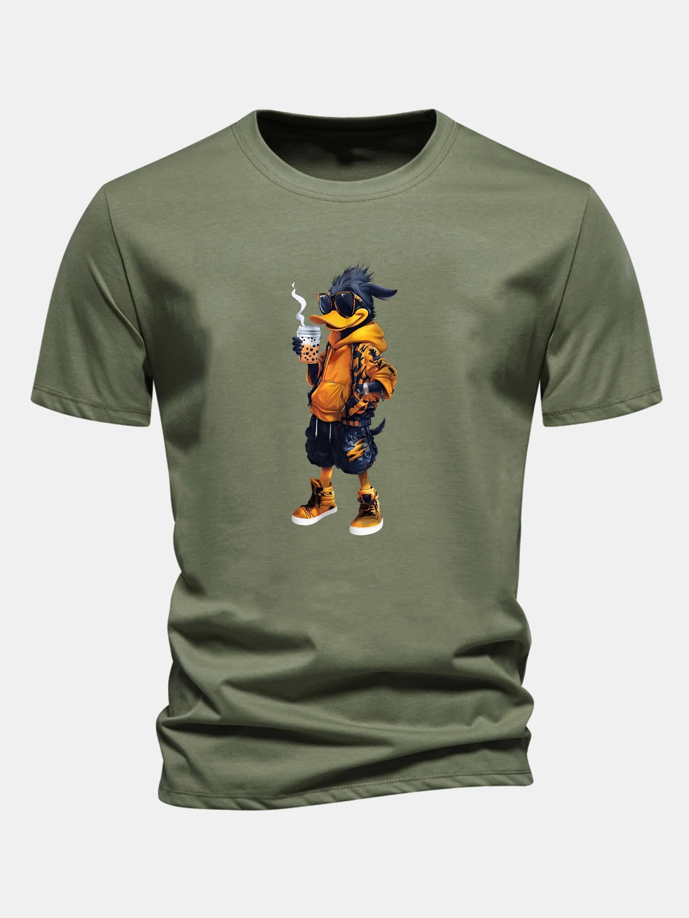 Regular Fit Carton Duck Print Cotton T-Shirt - Image 4