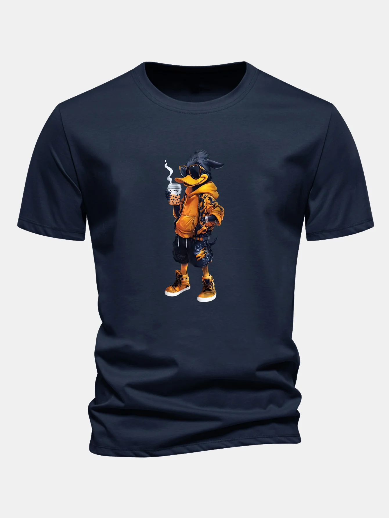 Regular Fit Carton Duck Print Cotton T-Shirt - Image 6