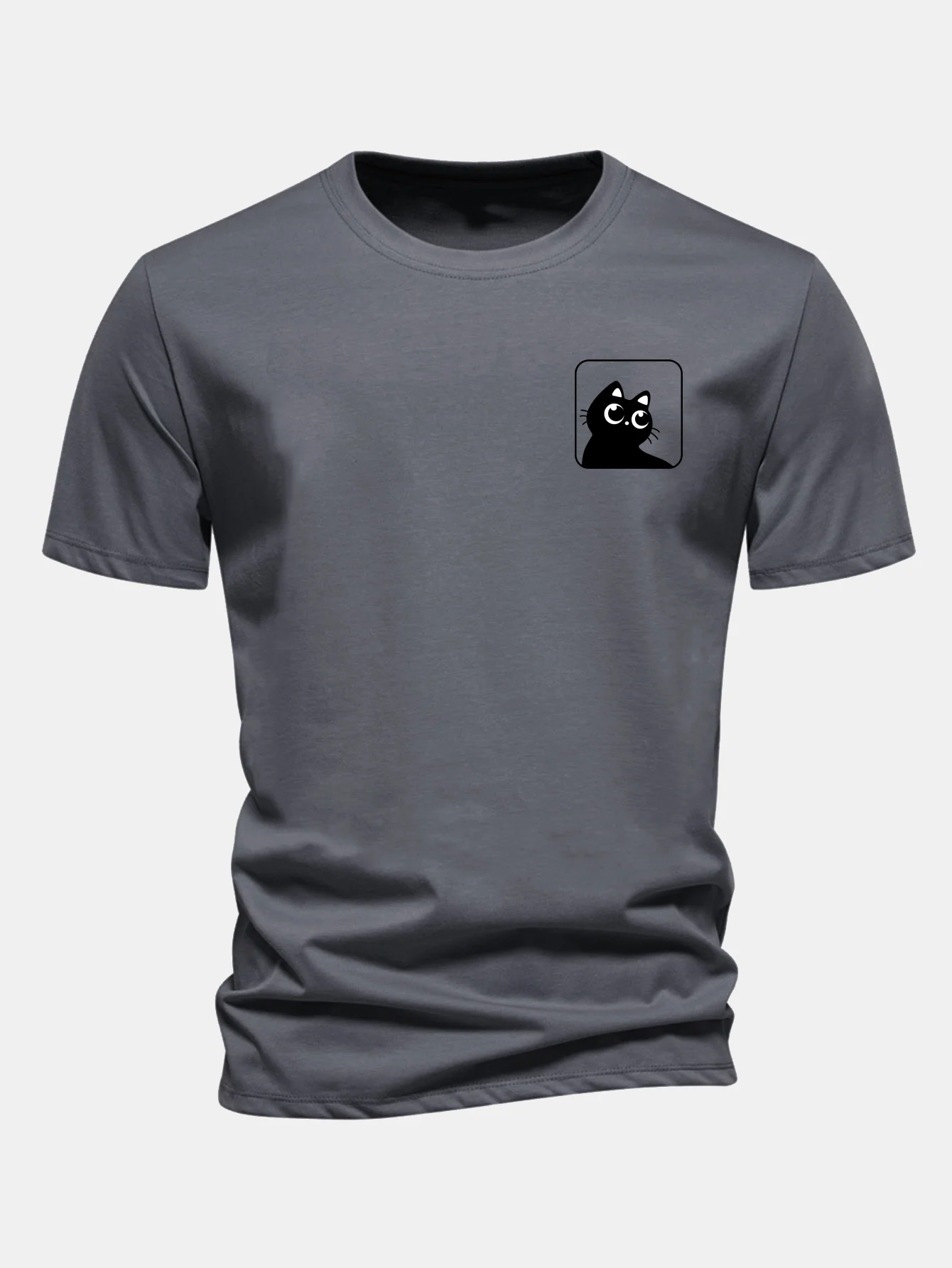 Regular Fit Cat Print Cotton T-Shirt - Image 10