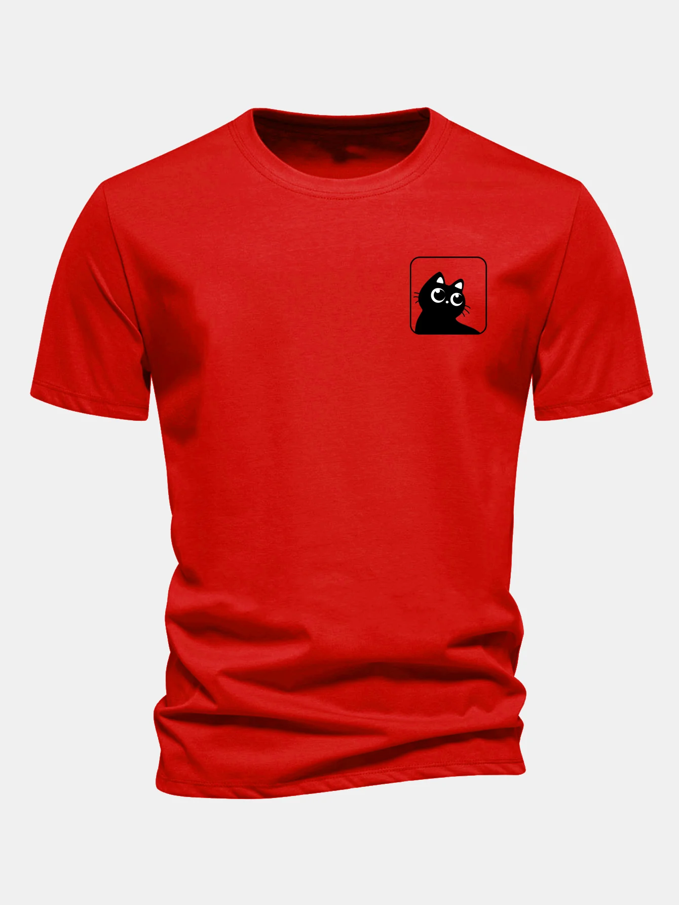 Regular Fit Cat Print Cotton T-Shirt - Image 12