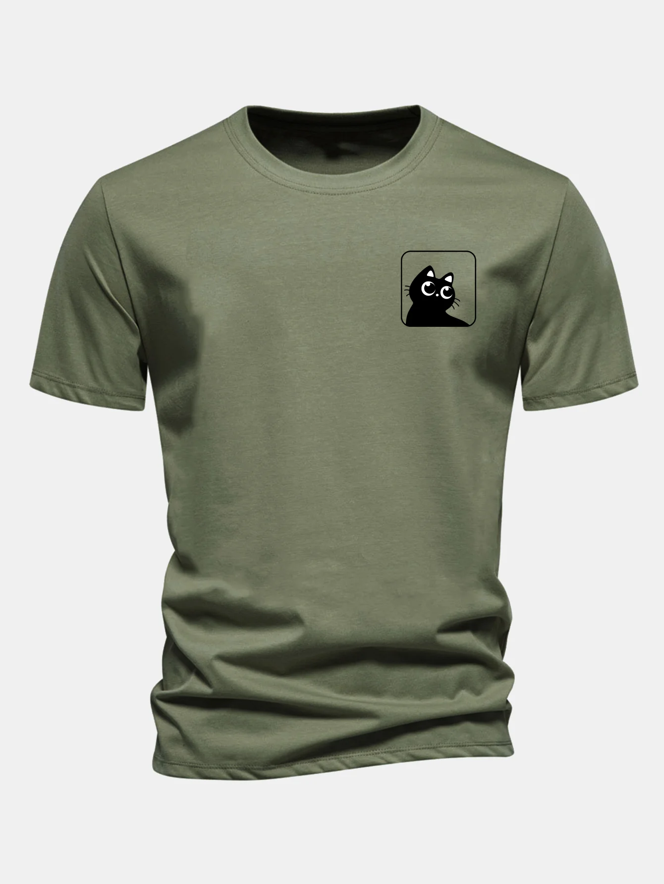 Regular Fit Cat Print Cotton T-Shirt - Image 4