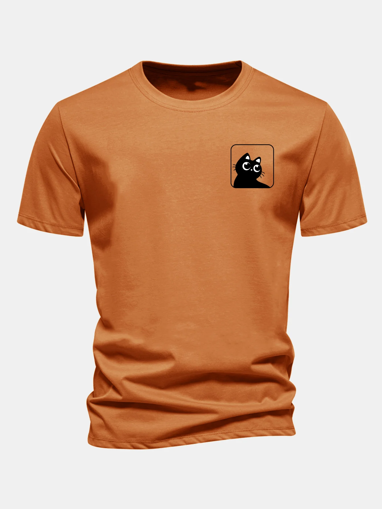 Regular Fit Cat Print Cotton T-Shirt - Image 5