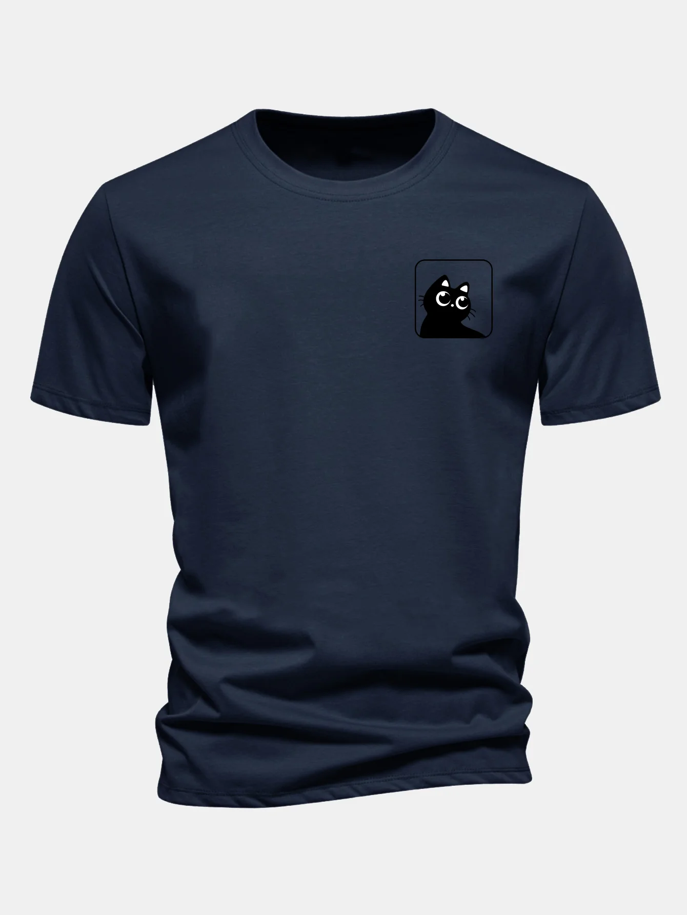 Regular Fit Cat Print Cotton T-Shirt - Image 6