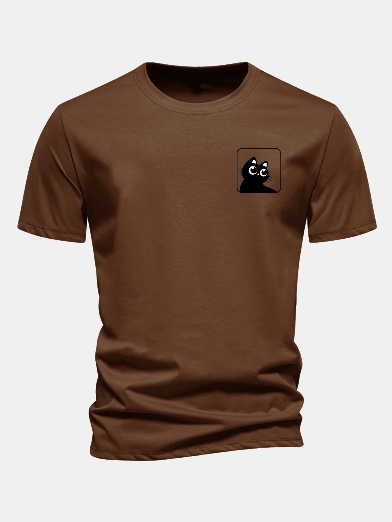 Regular Fit Cat Print Cotton T-Shirt - Image 7