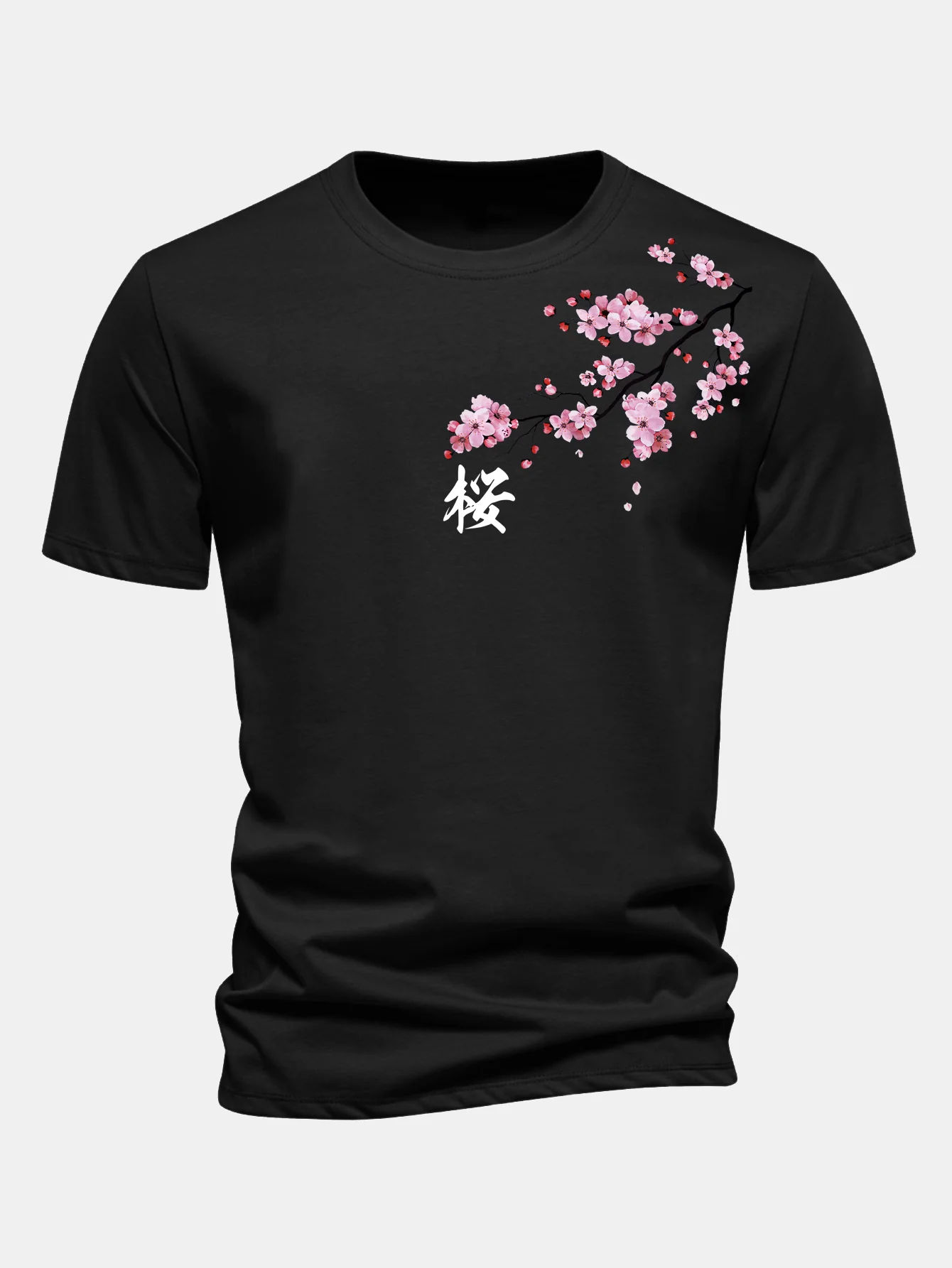 Regular Fit Cherry Blossoms Print Cotton T-Shirt - Image 2