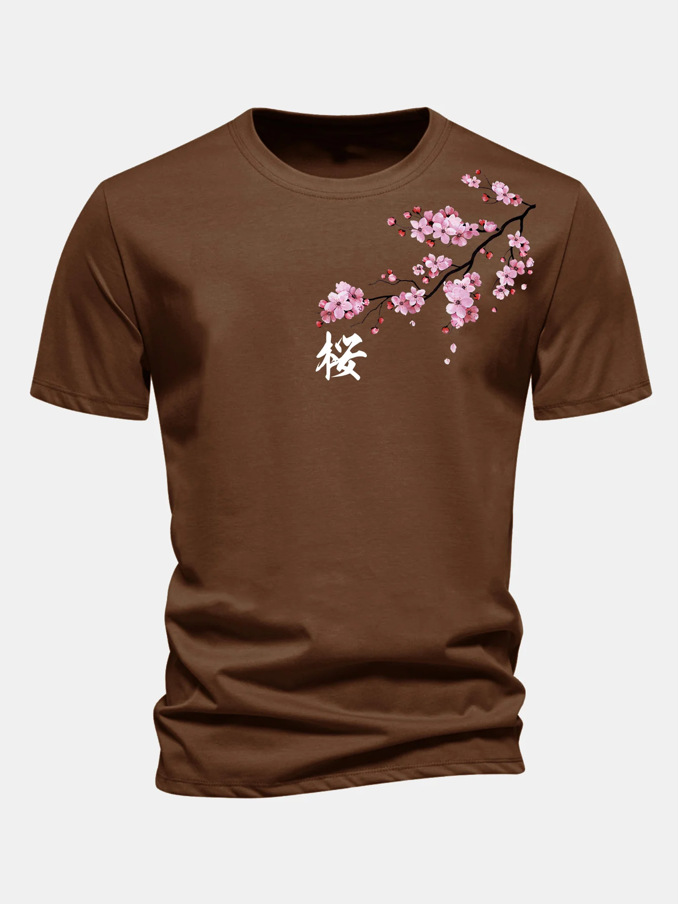 Regular Fit Cherry Blossoms Print Cotton T-Shirt - Image 8