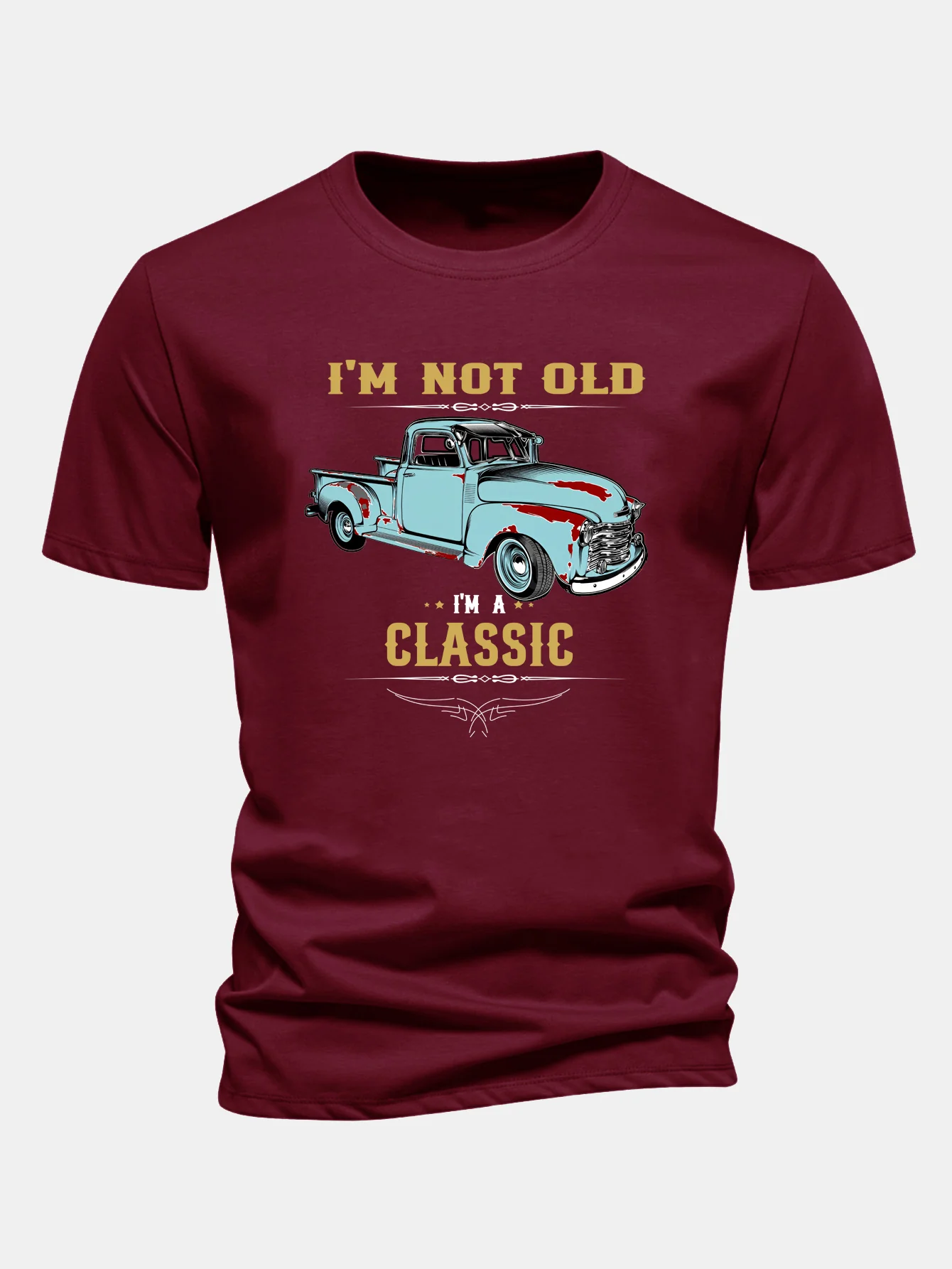 Regular Fit Klassisches Auto Print Baumwoll-T-Shirt - Image 10