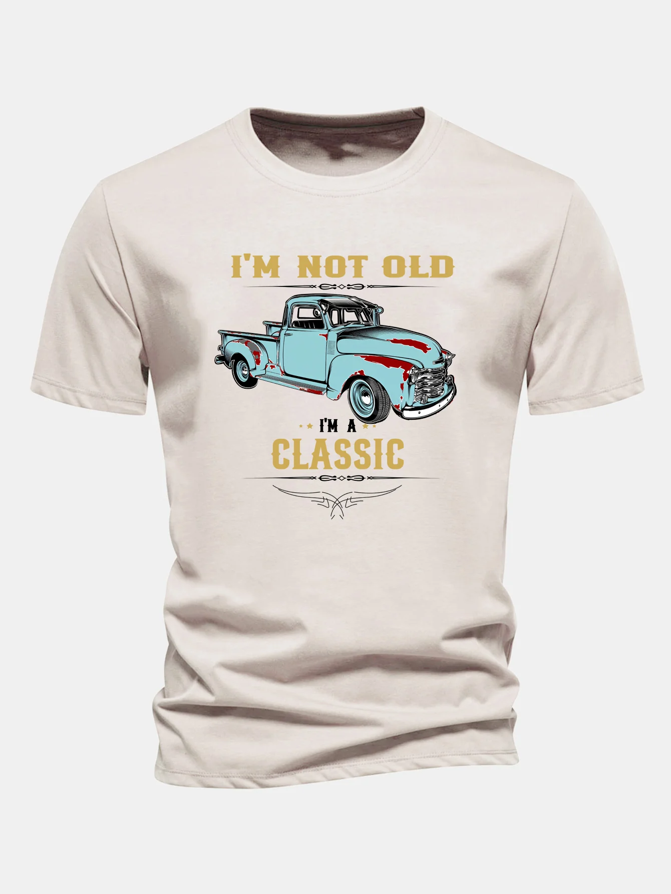Regular Fit Klassisches Auto Print Baumwoll-T-Shirt - Image 4