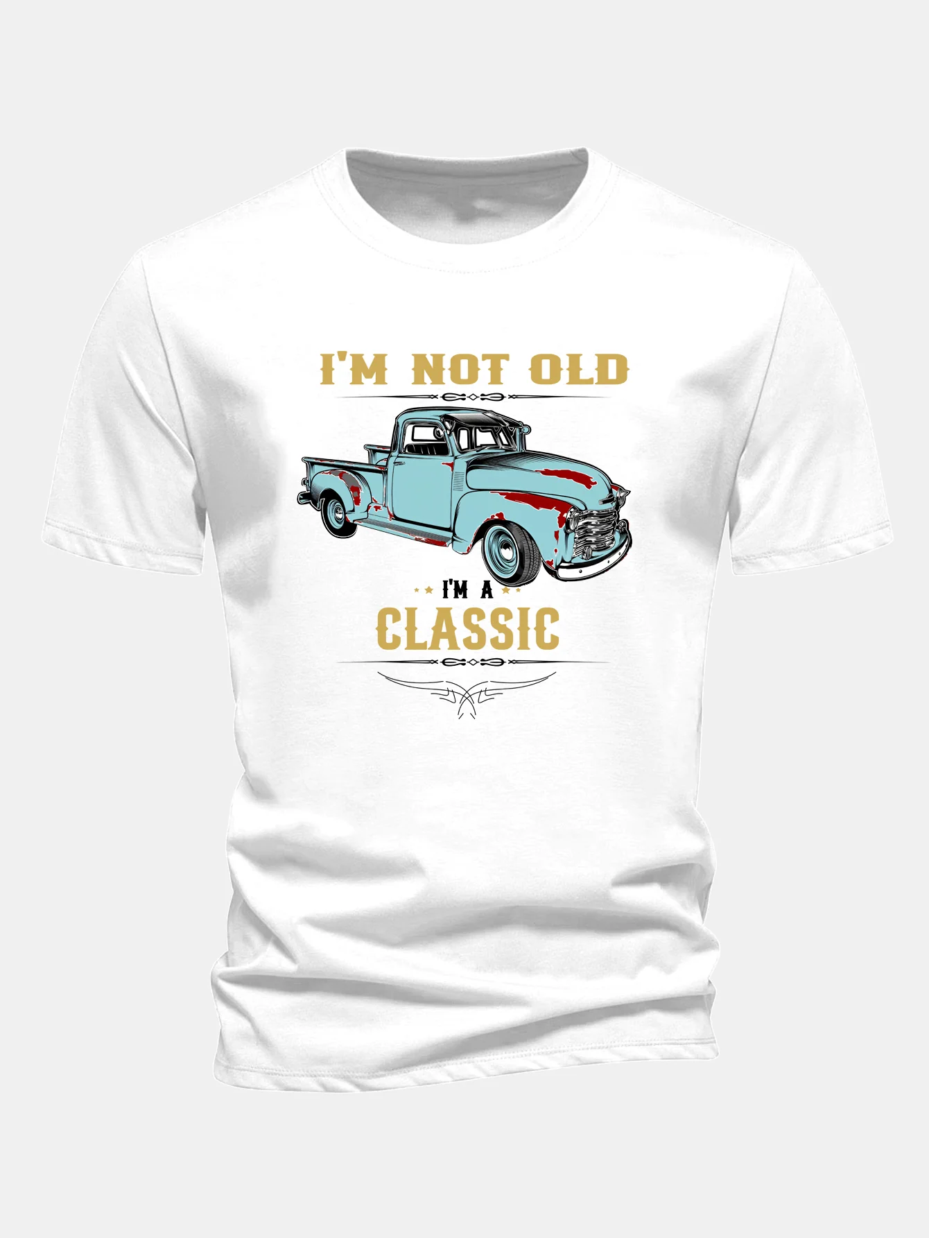 Regular Fit Klassisches Auto Print Baumwoll-T-Shirt - Image 5