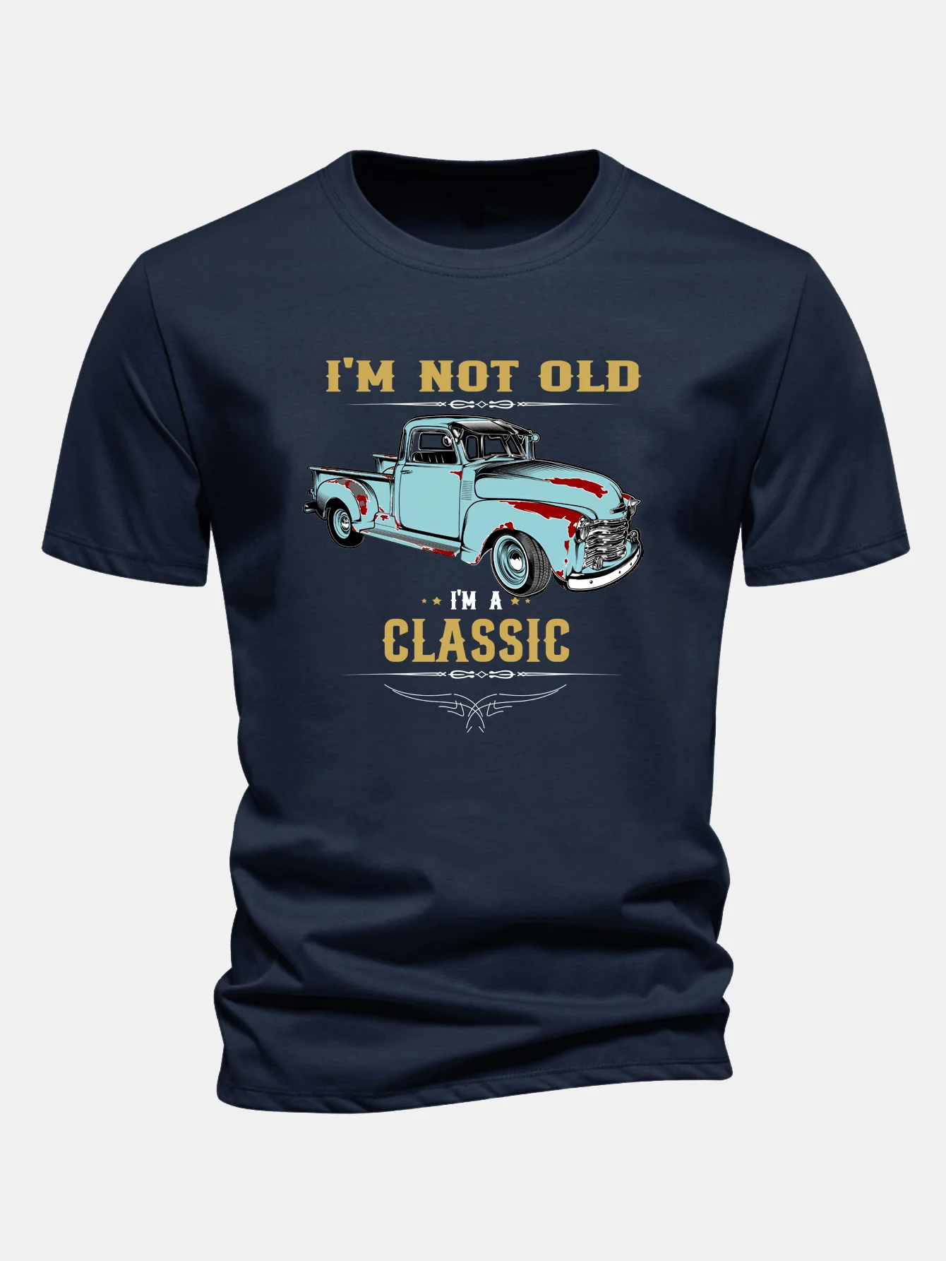 Regular Fit Klassisches Auto Print Baumwoll-T-Shirt - Image 7