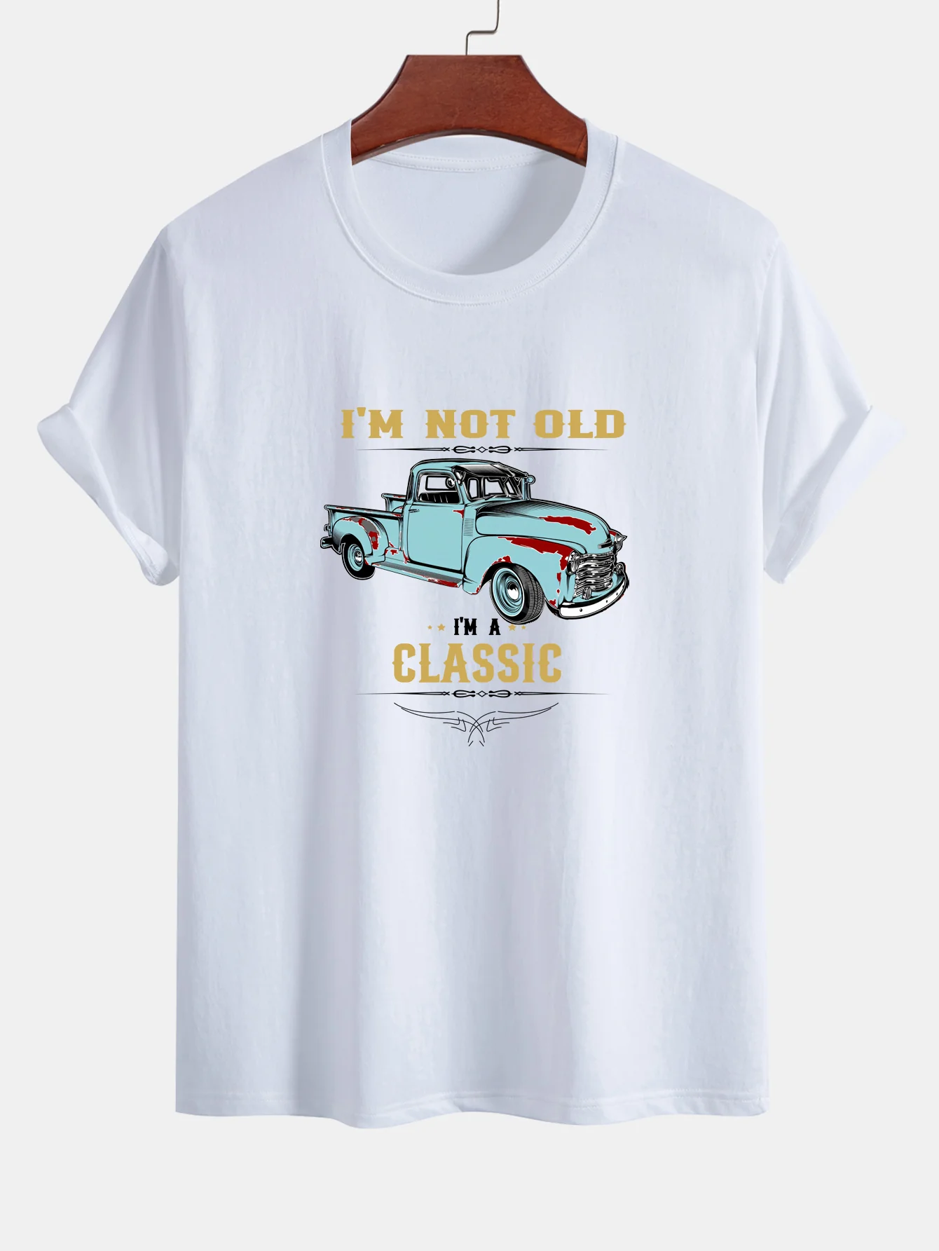 Regular Fit Klassisches Auto Print Baumwoll-T-Shirt - Image 10