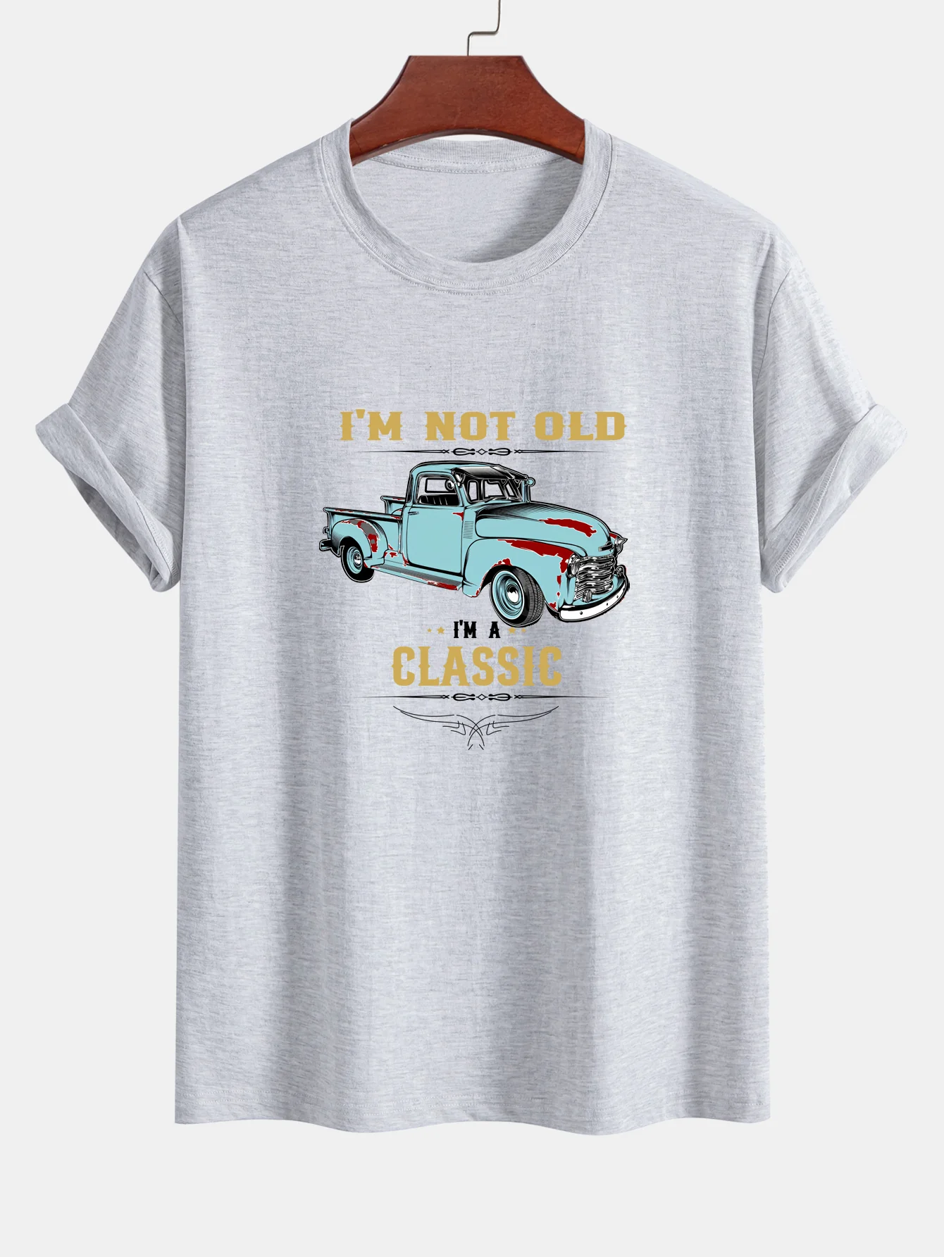Regular Fit Klassisches Auto Print Baumwoll-T-Shirt - Image 12