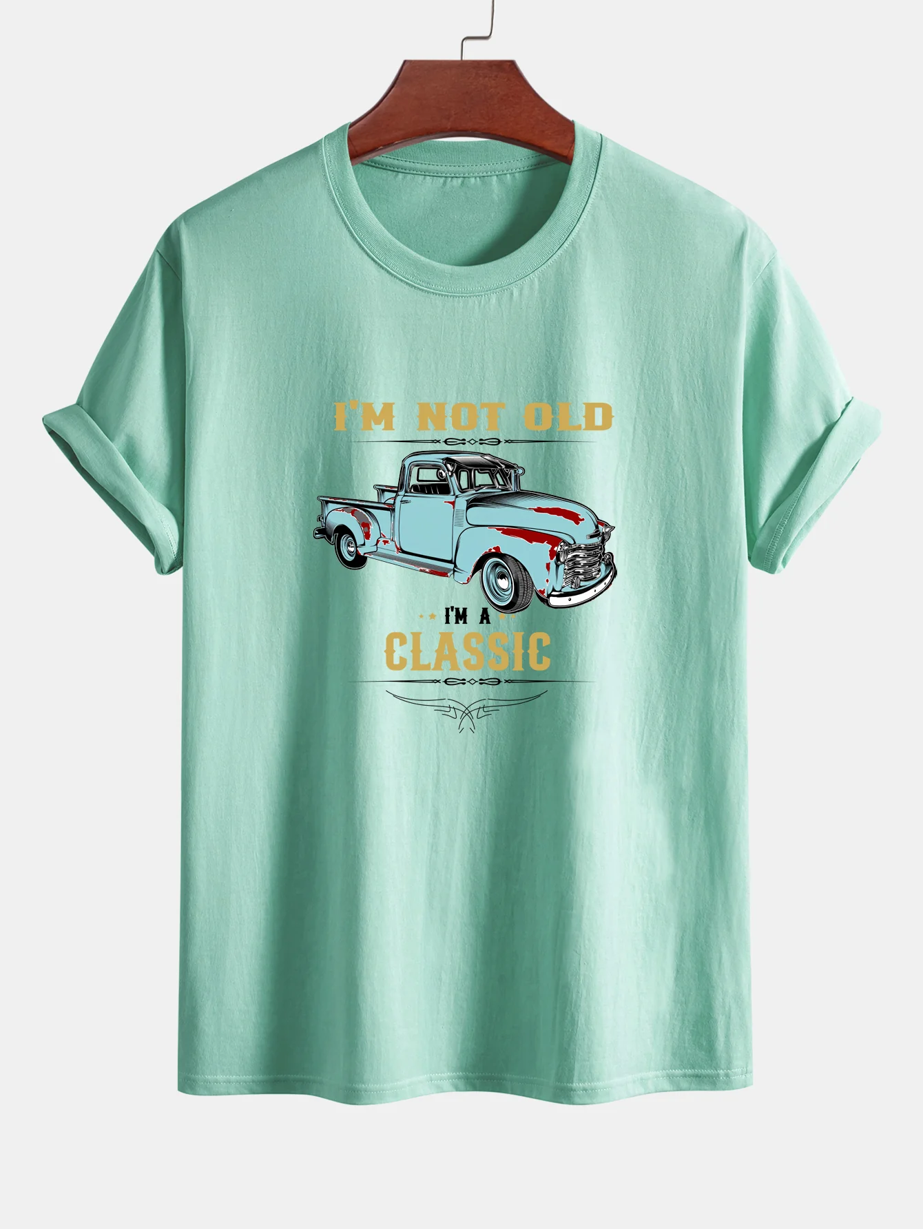 Regular Fit Klassisches Auto Print Baumwoll-T-Shirt - Image 13