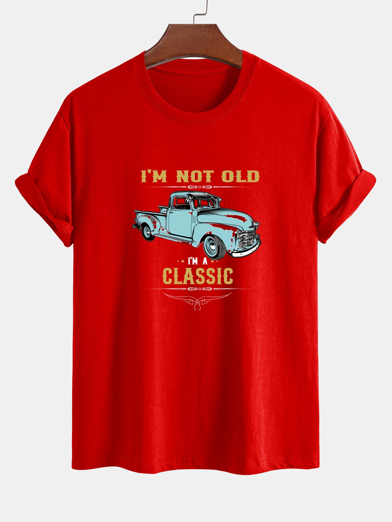 Regular Fit Klassisches Auto Print Baumwoll-T-Shirt - Image 15